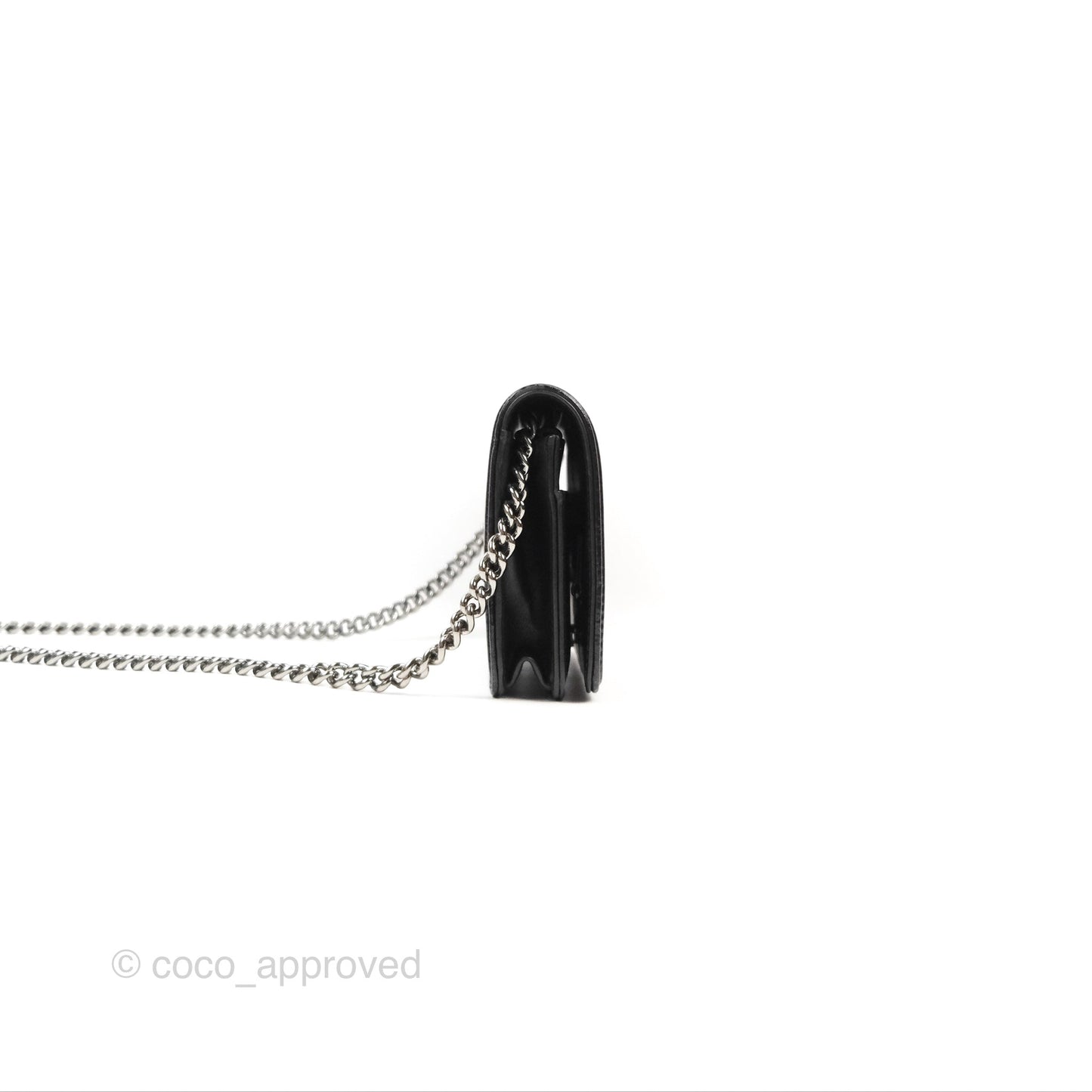 Chanel Quilted Boy Wallet on Chain WOC Black Aged Calfskin Gun Metal