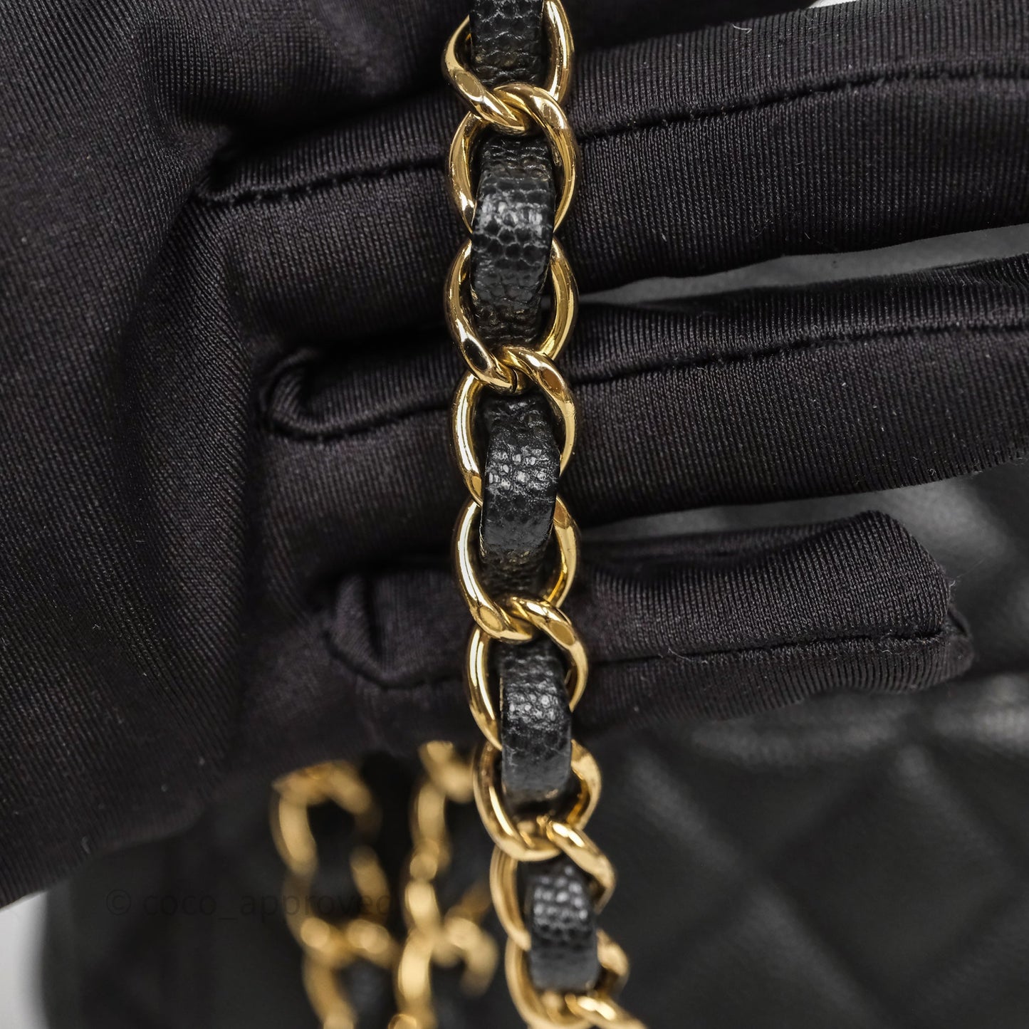 Chanel Mini Square Quilted Black Caviar Gold Hardware