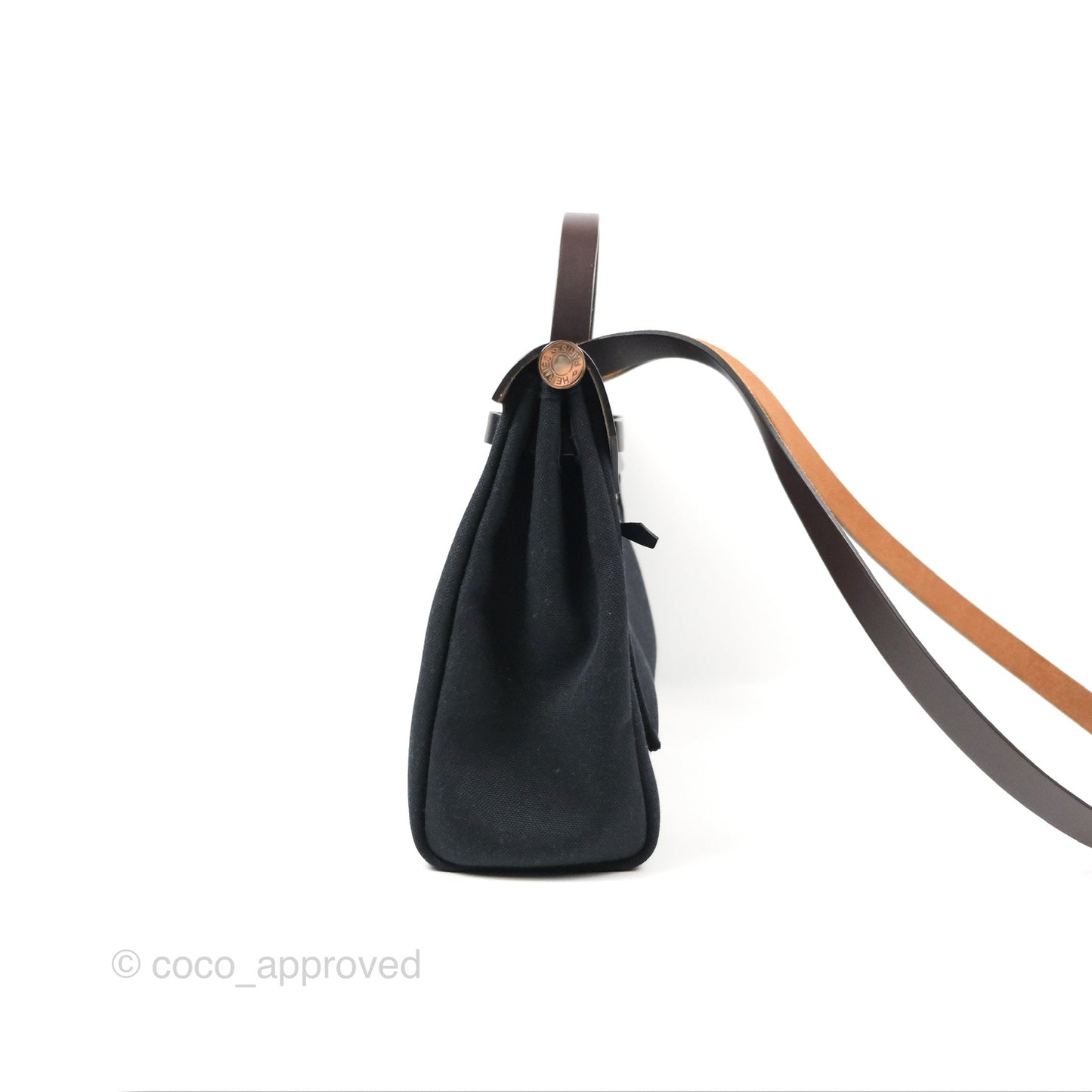 Hermès Herbag Zip 31 Black/Navy Canvas Palladium Hardware