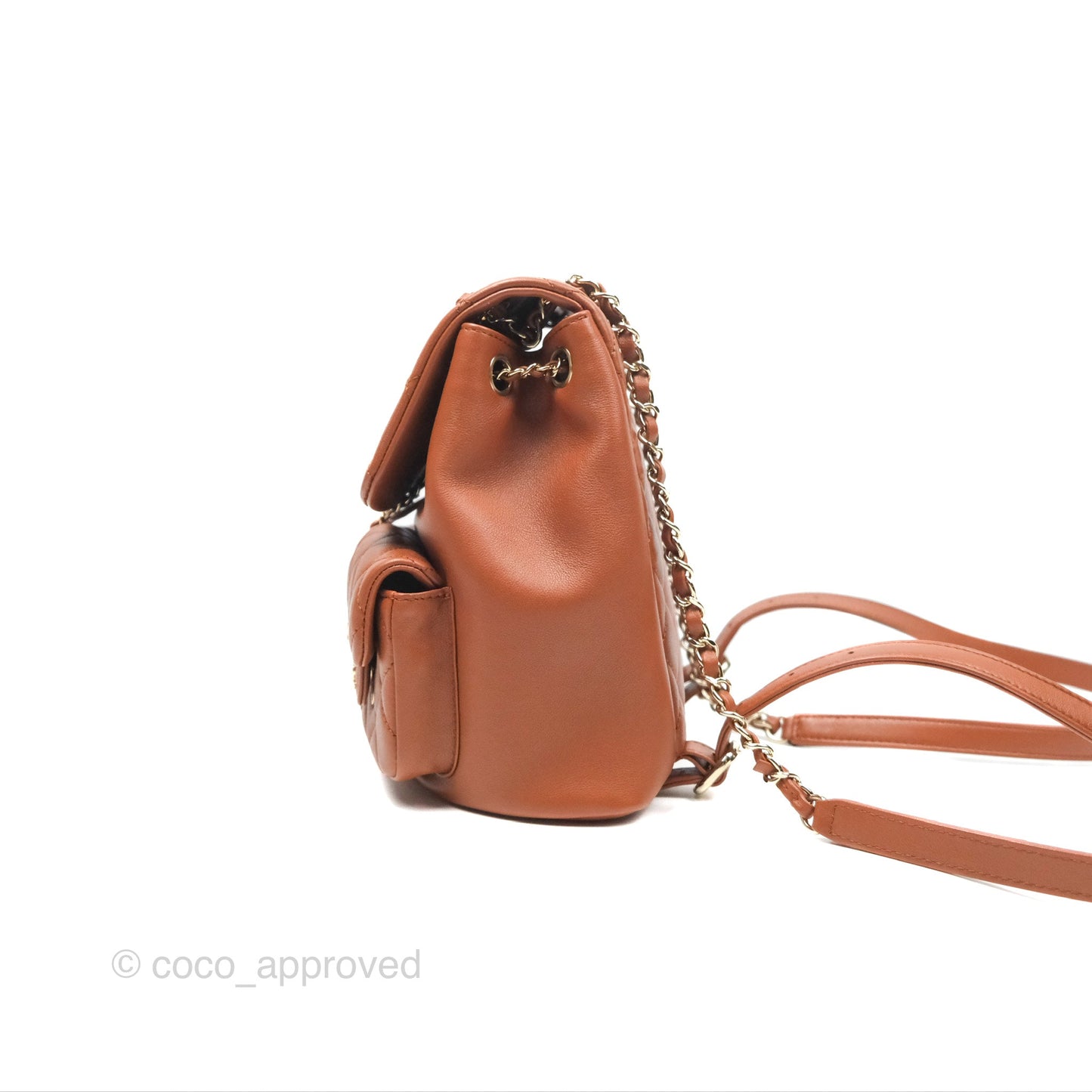 Chanel Medium Duma Backpack Tan Brown Calfskin Gold Hardware