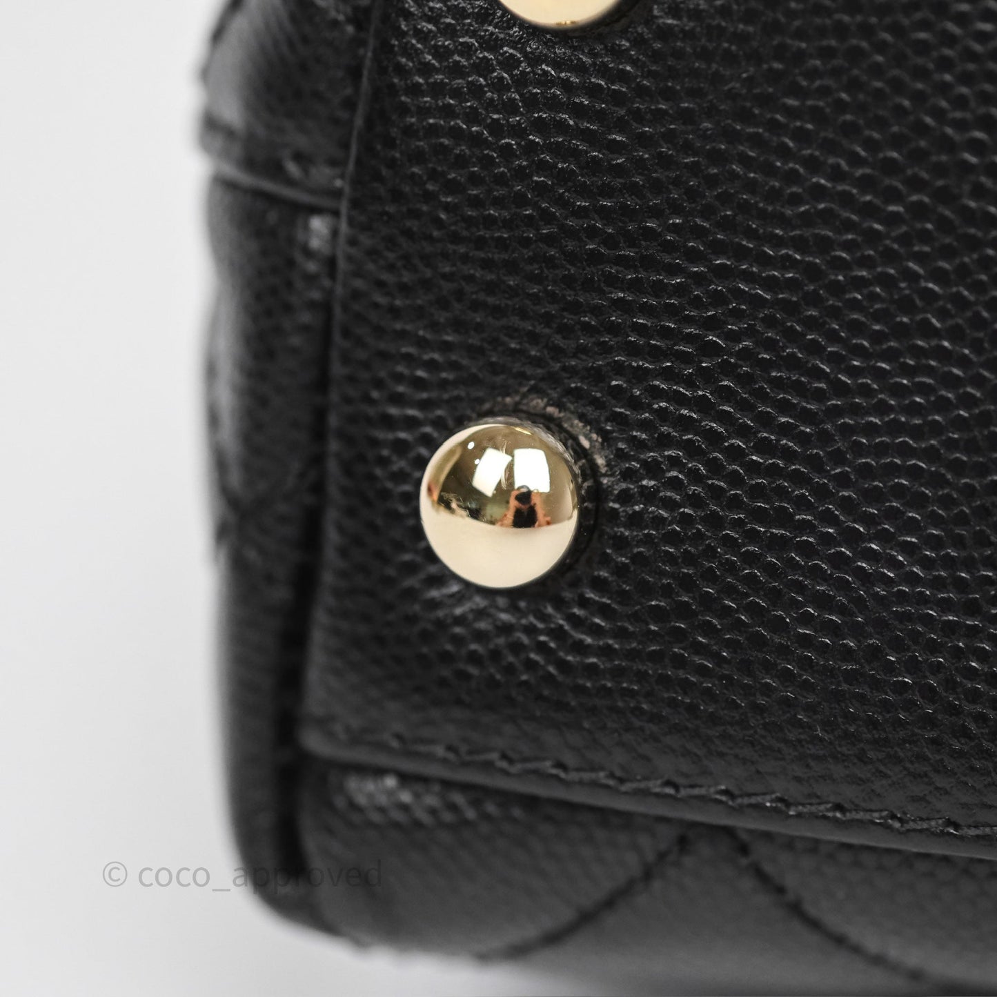 Chanel Mini Coco Handle Quilted Black Caviar Gold Hardware