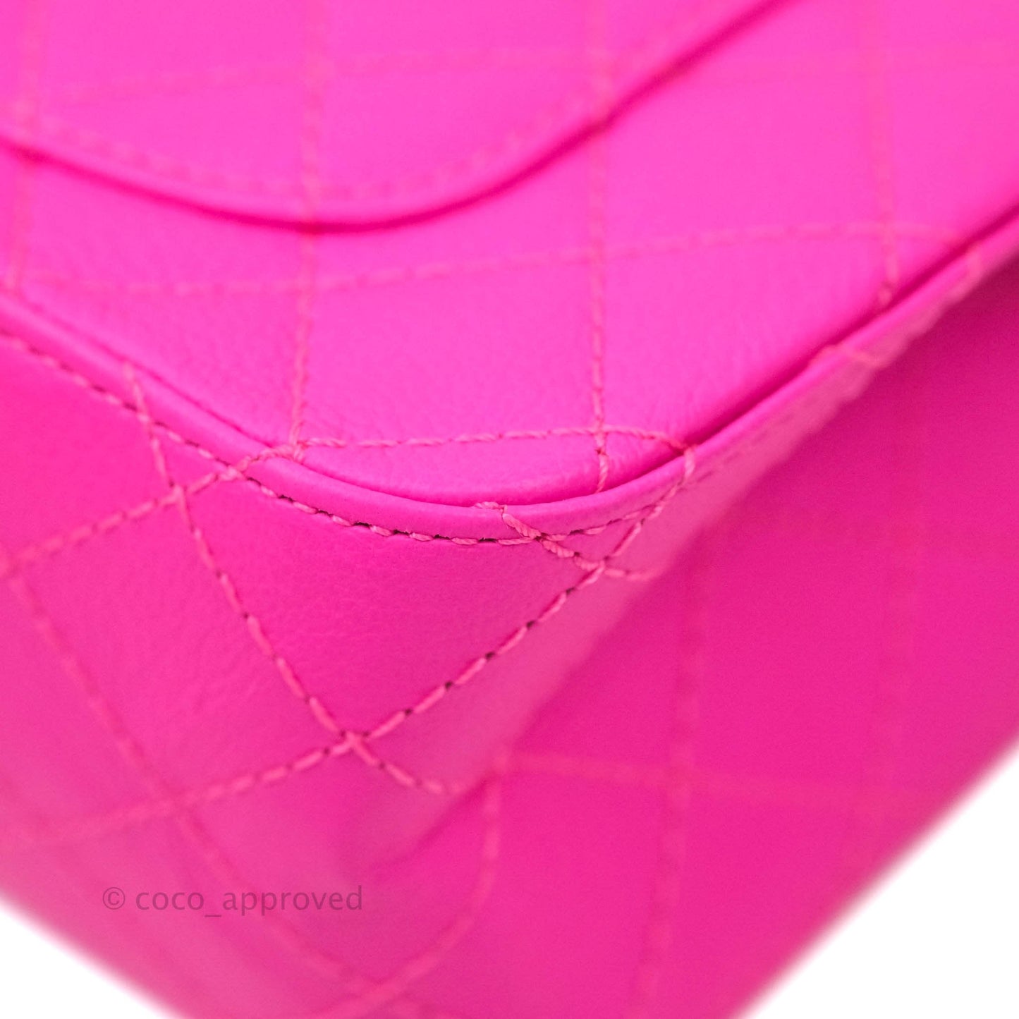 Chanel Mini Reissue 224 Fuchsia Neon Pink Goatskin Silver Hardware