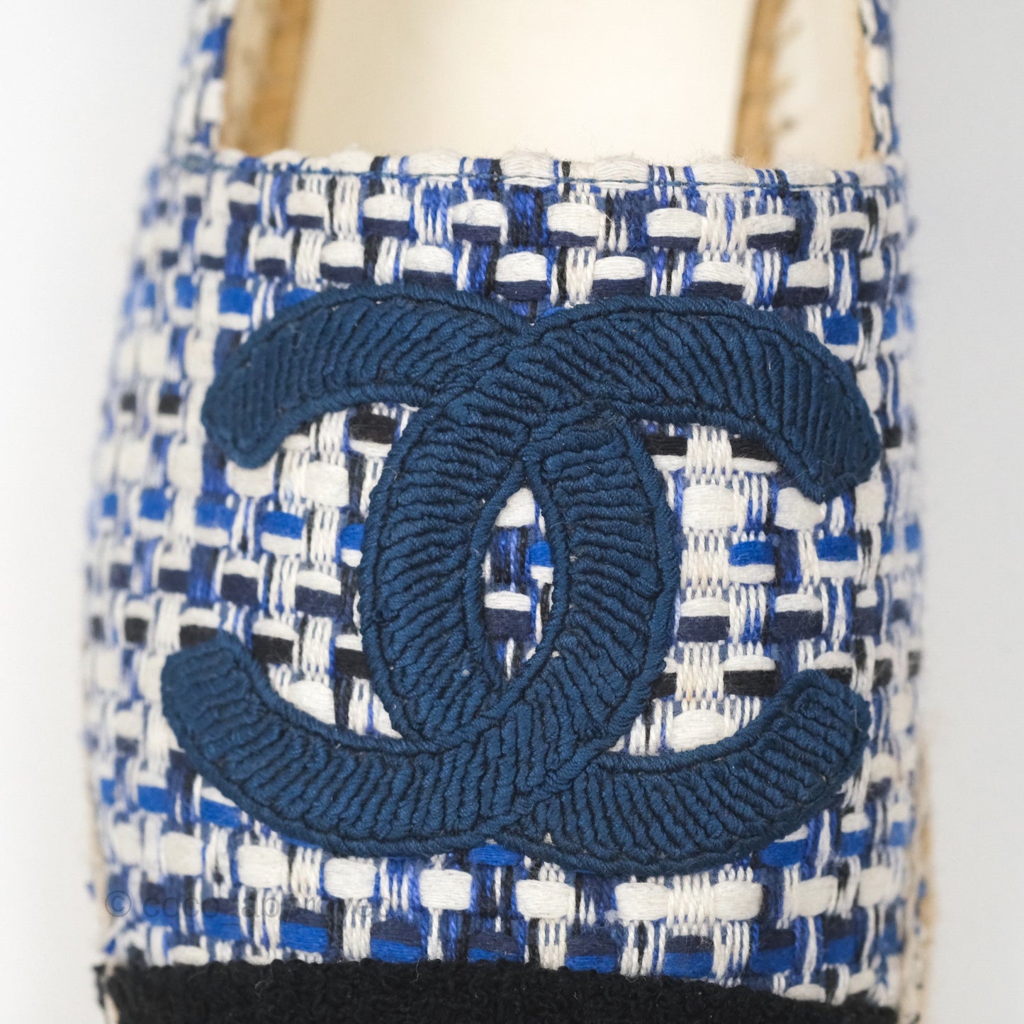 Chanel Espadrille Blue Tweed Size 38