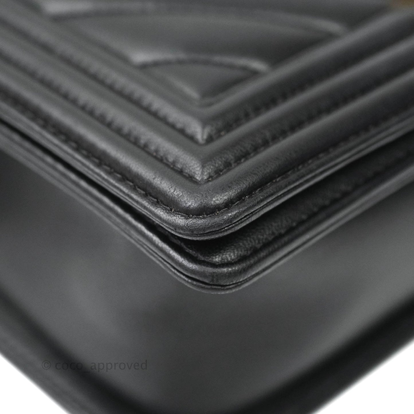 Chanel Boy Chevron Medium Black Lambskin Gold Hardware