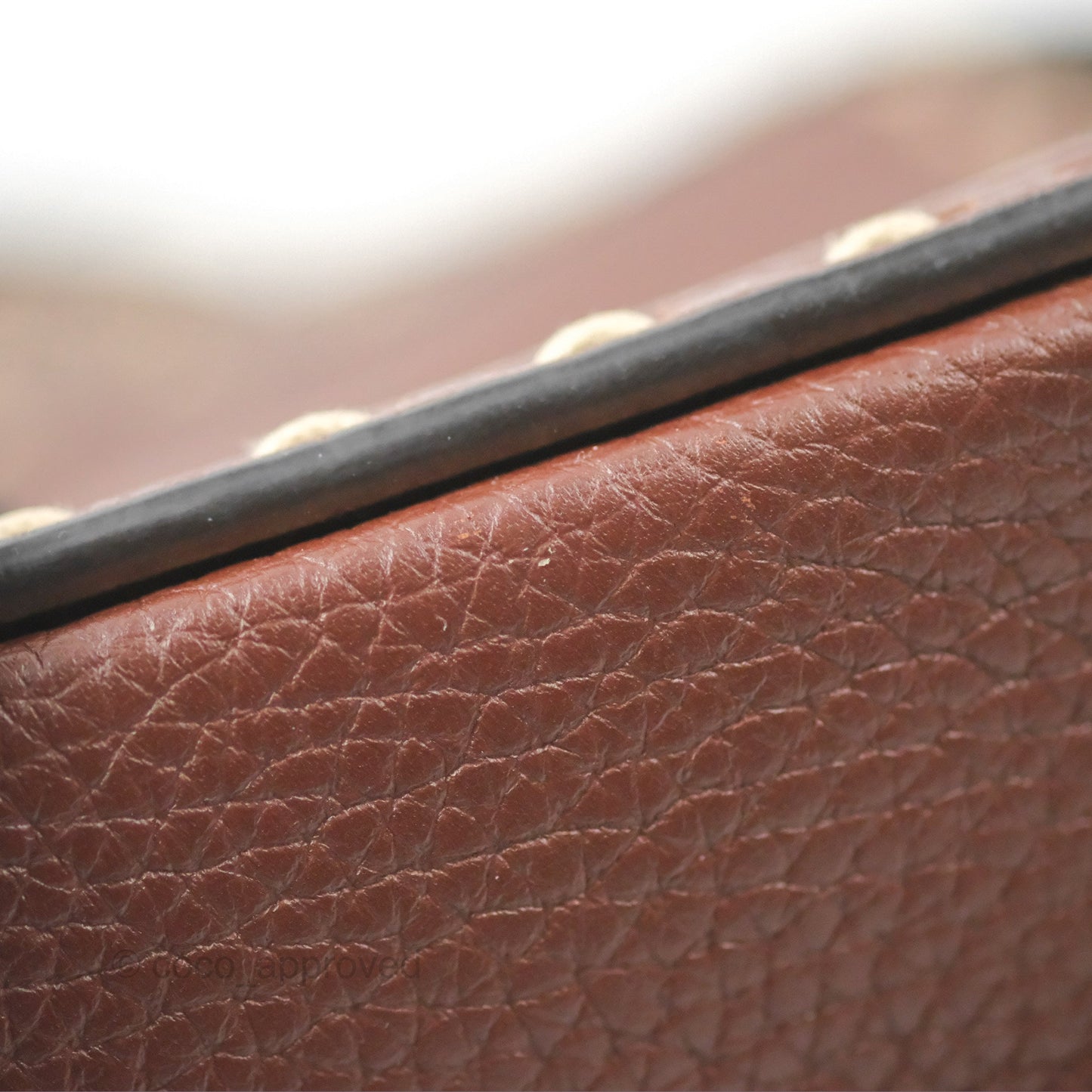 Fendi Peekaboo Iseeu Contrast Stitch Brick Brown Grained Leather Gold Hardware