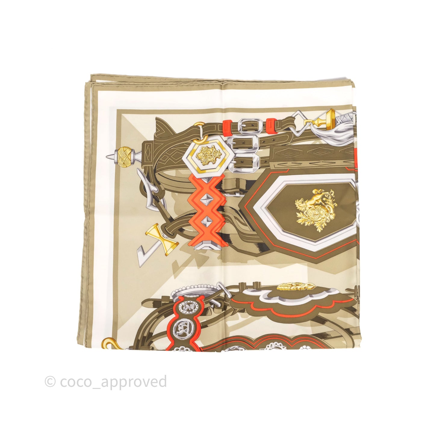 Hermes Brides Et Destin 90 Silk Scarf Vert