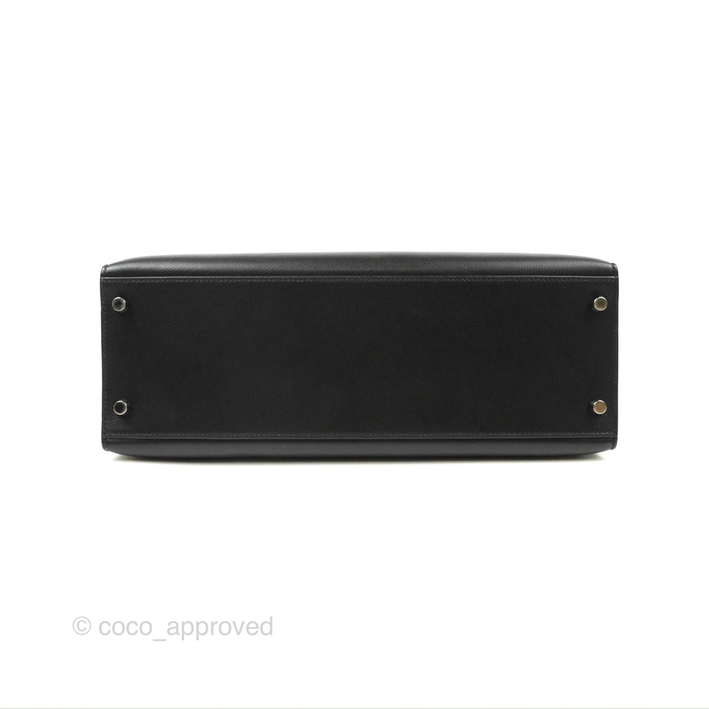 Hermès Kelly 32 Sellier Black Epsom Palladium Hardware
