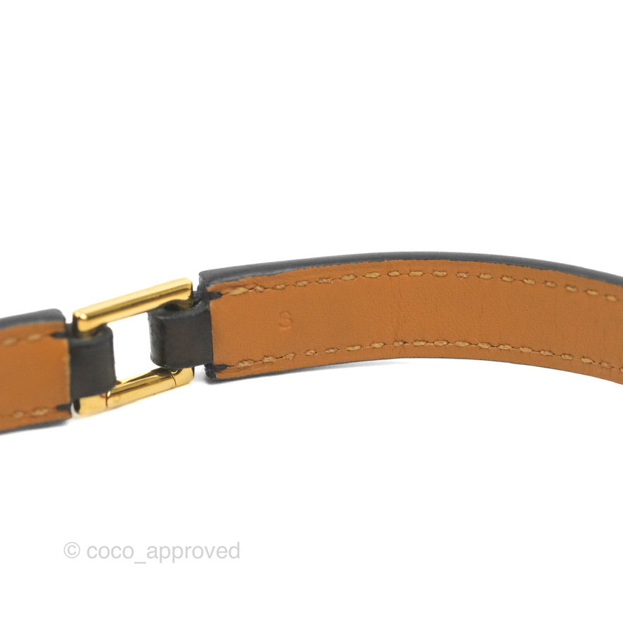 Hermès Rivale Double Tour Bracelet Black Box Leather Gold Hardware