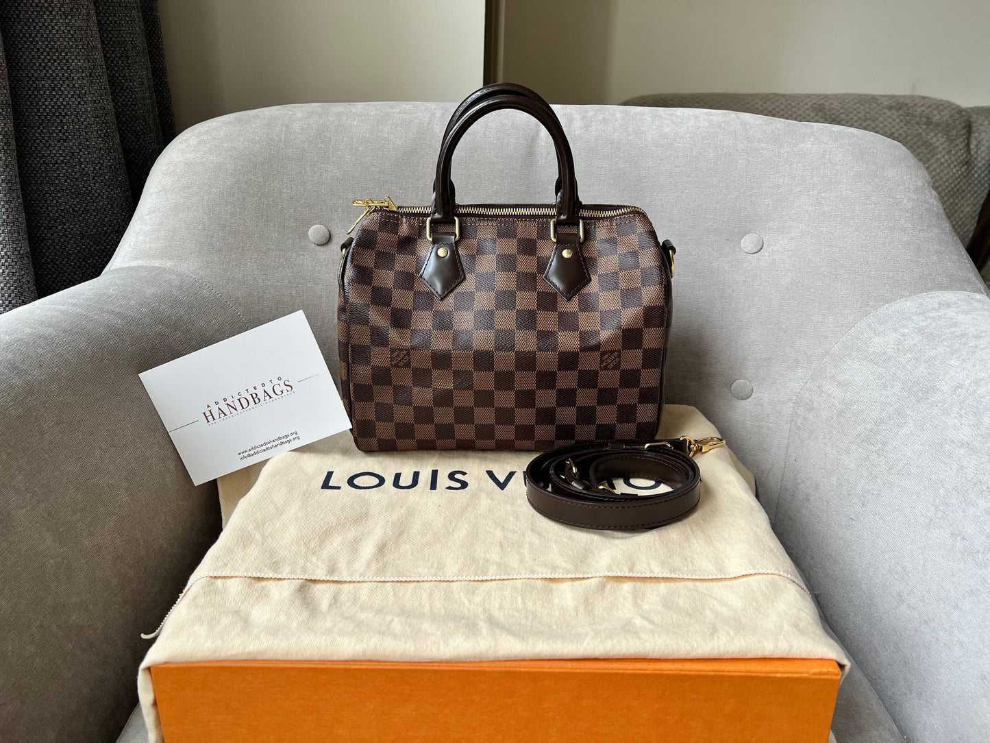 Louis Vuitton Speedy 25 Bandouliere Damier Ebene (RRP £1,420)