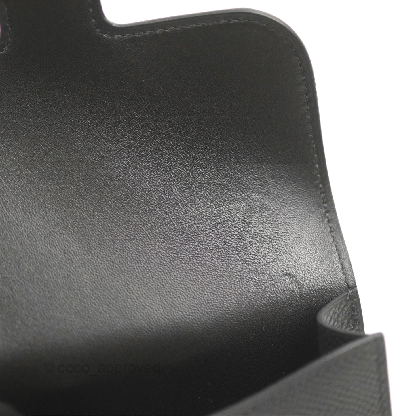 Hermès Constance Slim Wallet Black Epsom Rose Gold Hardware
