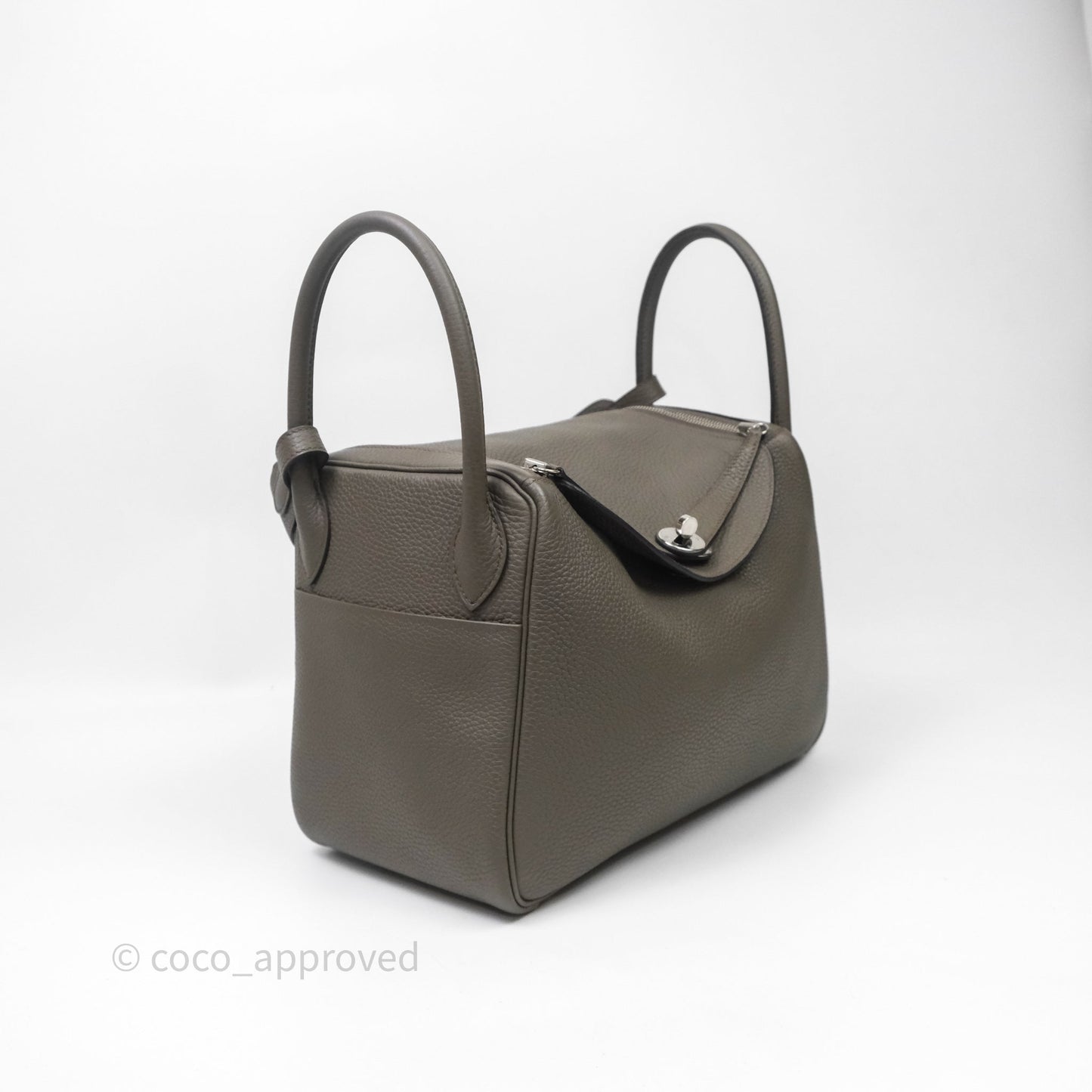 Hermès Lindy 30 Etain 8F Clemence Palladium Hardware