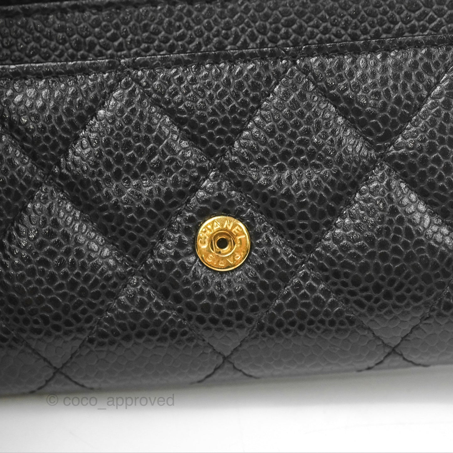 Chanel Quilted Flap Card Holder Black Caviar Gold Hardware