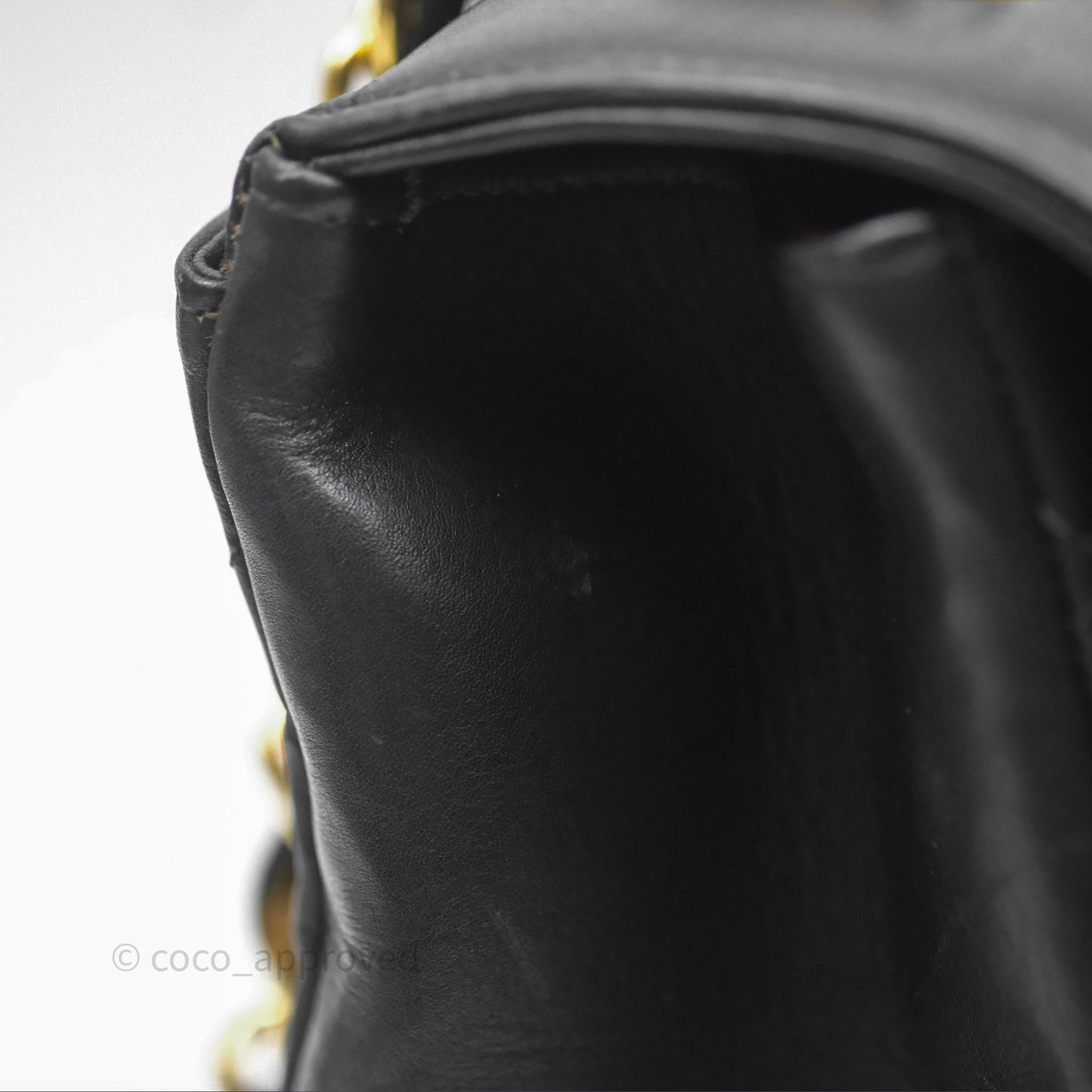 Chanel Vintage Maxi Quilted CC Flap Bag Black Lambskin Gold Hardware