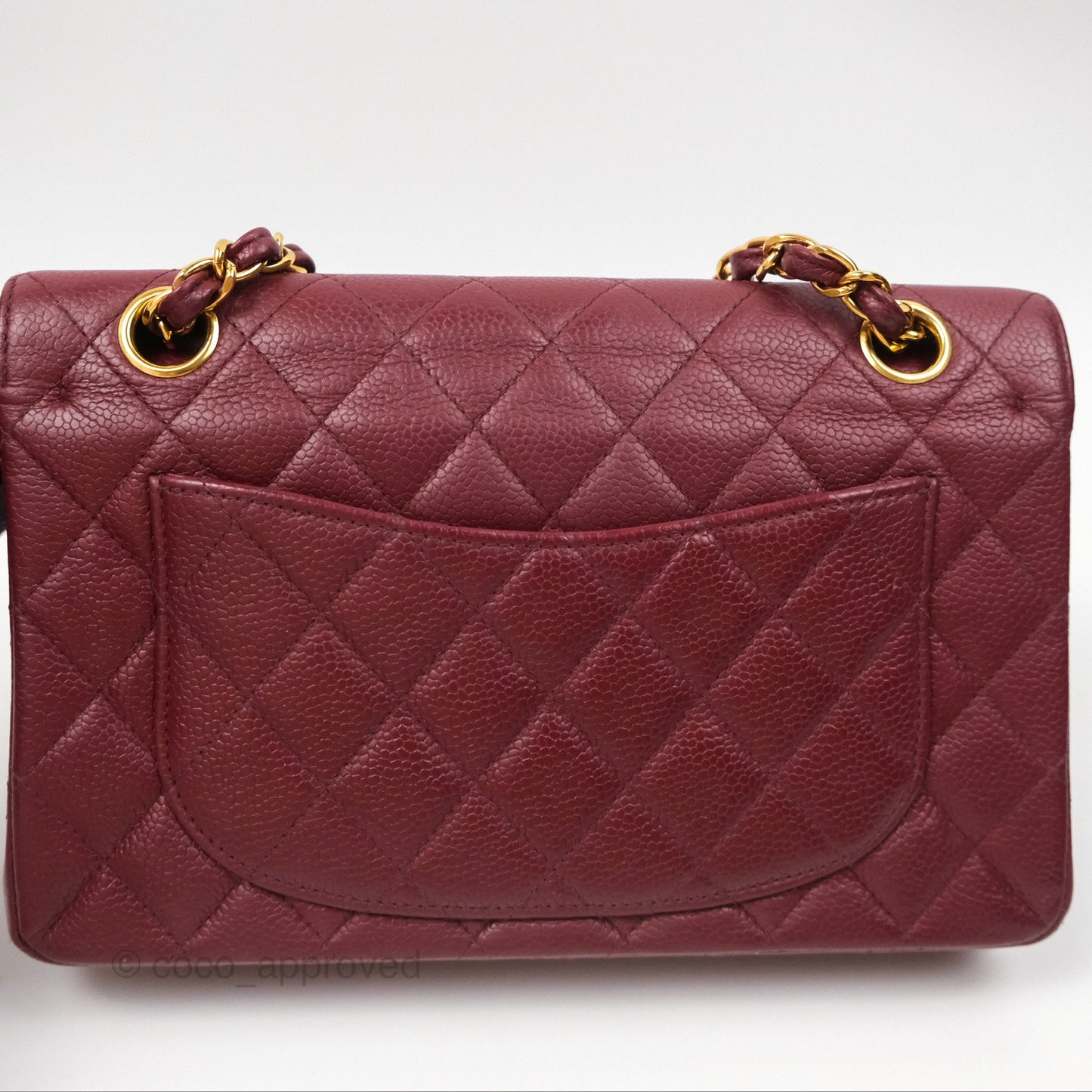 Chanel Vintage Classic Small S/M Flap Burgundy Caviar 24K Gold Hardware