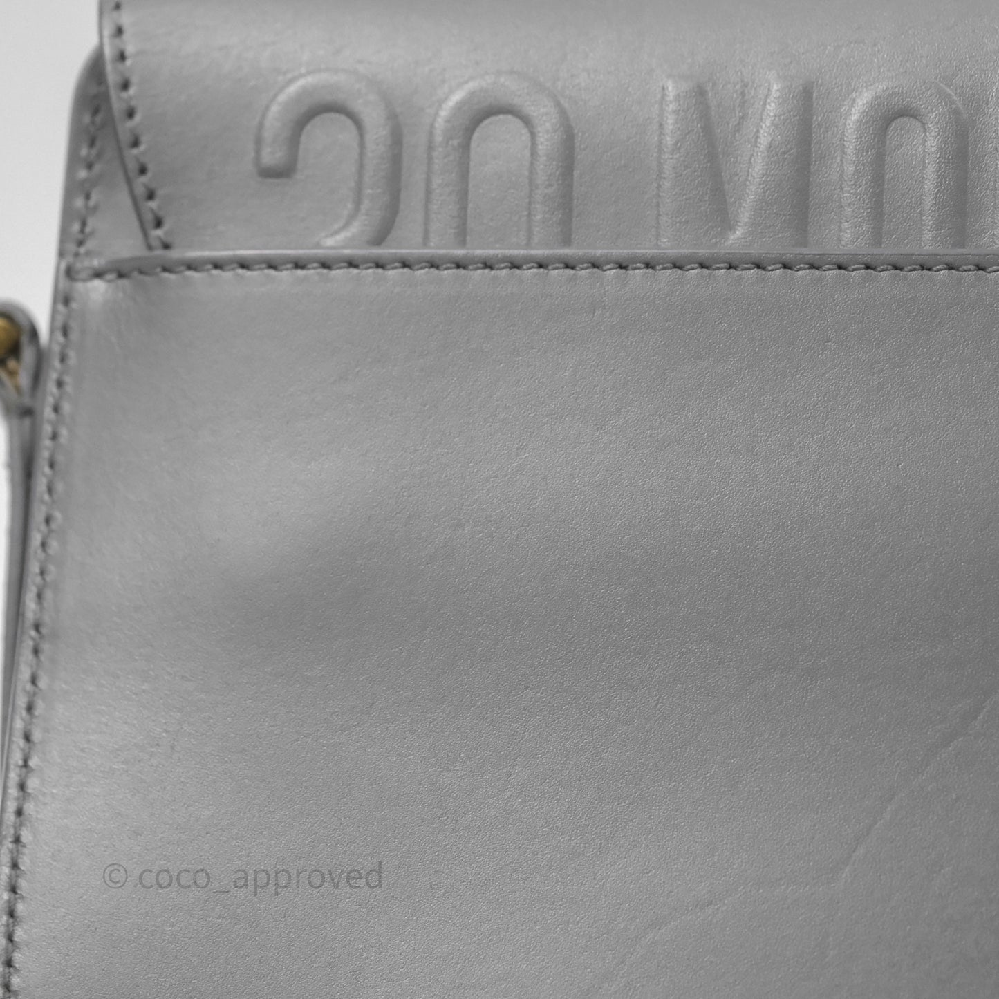 Christian Dior Medium Bobby Flap Grey Box Calfskin