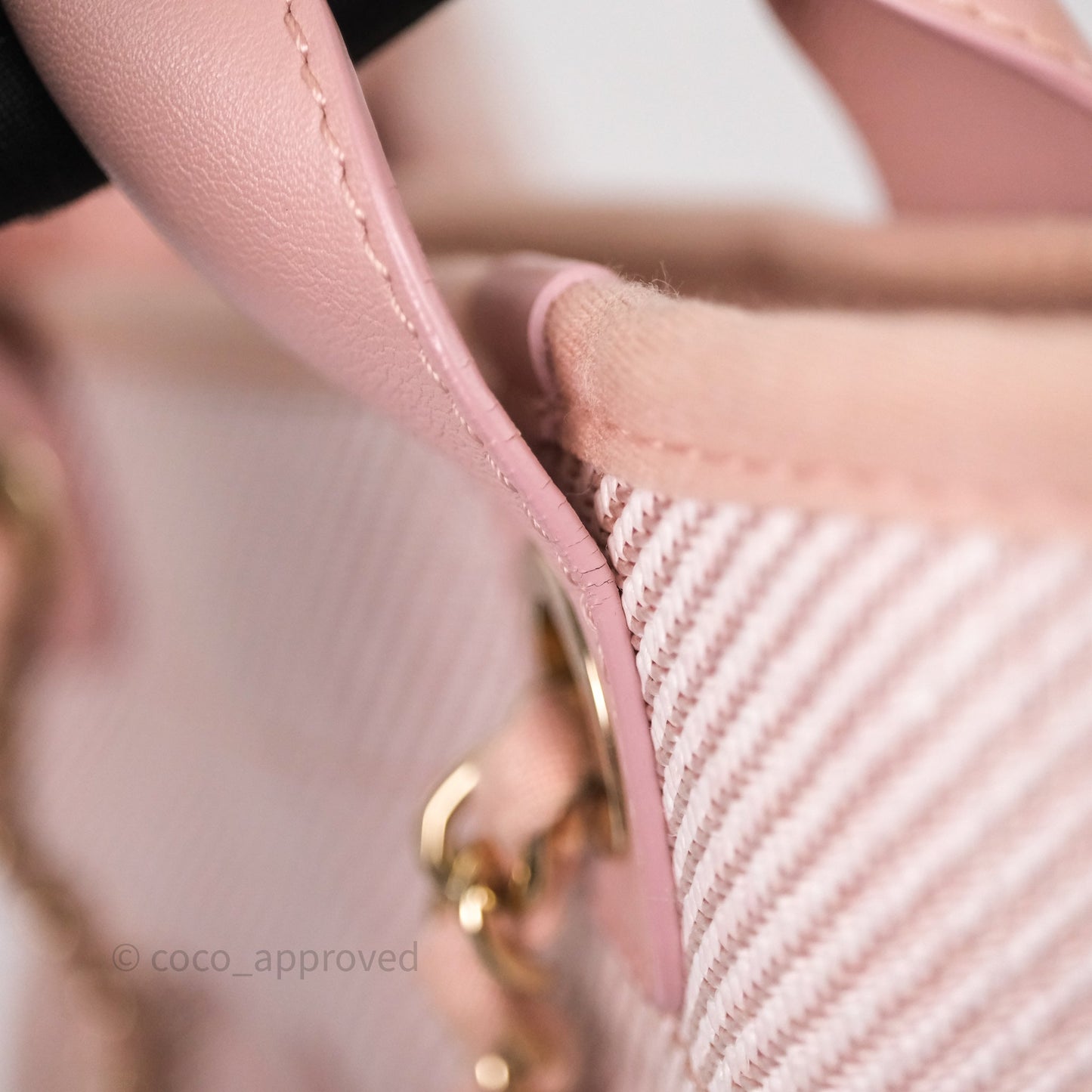 Chanel Large Deauville Tote Pink Canvas Gold Hardware