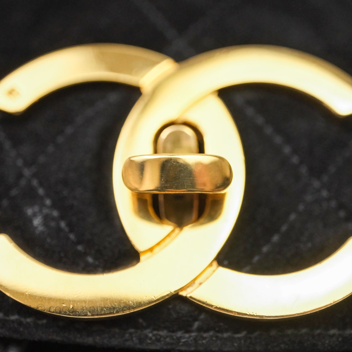 Chanel Vintage Quilted Suede CC Backpack Black Gold Hardware