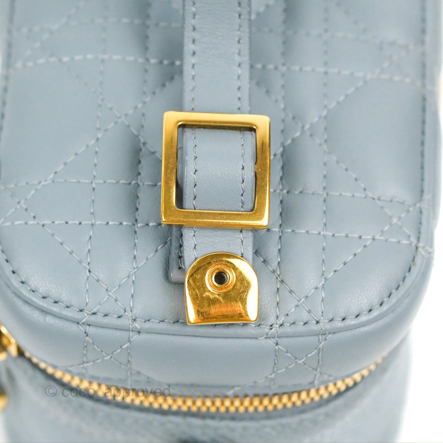 Christian Dior Small Diortravel Vanity Case Cloud Blue Lambskin Cannage