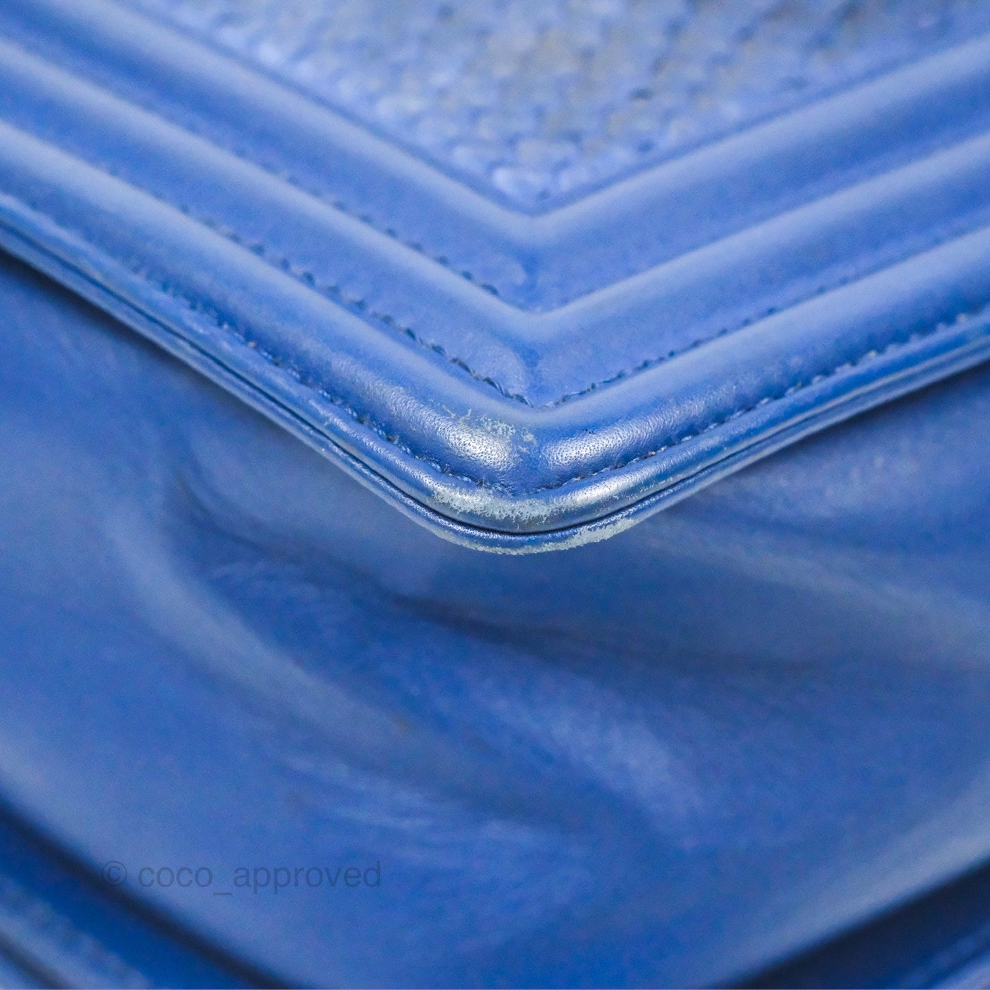 Chanel Medium Boy Blue Python Matte Silver Hardware