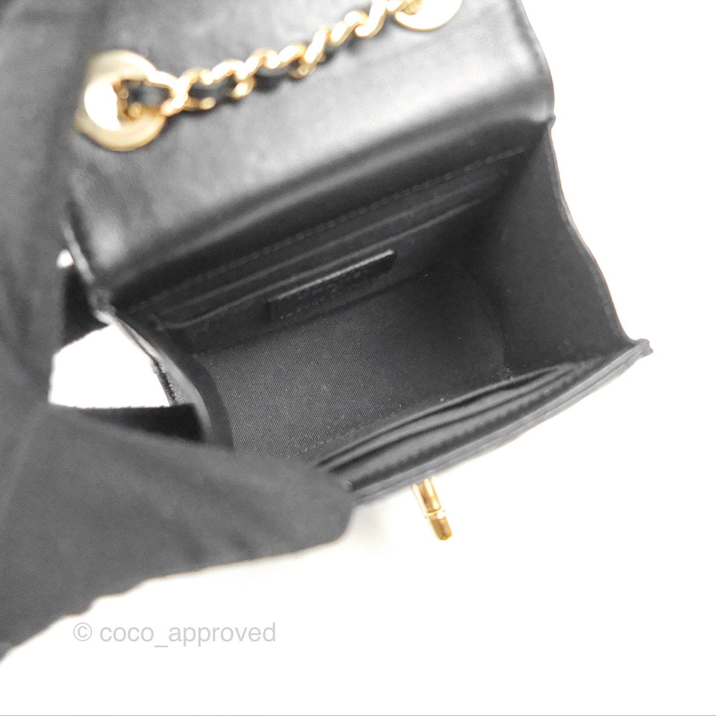 Chanel Mini Quilted Trendy CC Clutch With Chain Black Lambskin Gold Hardware