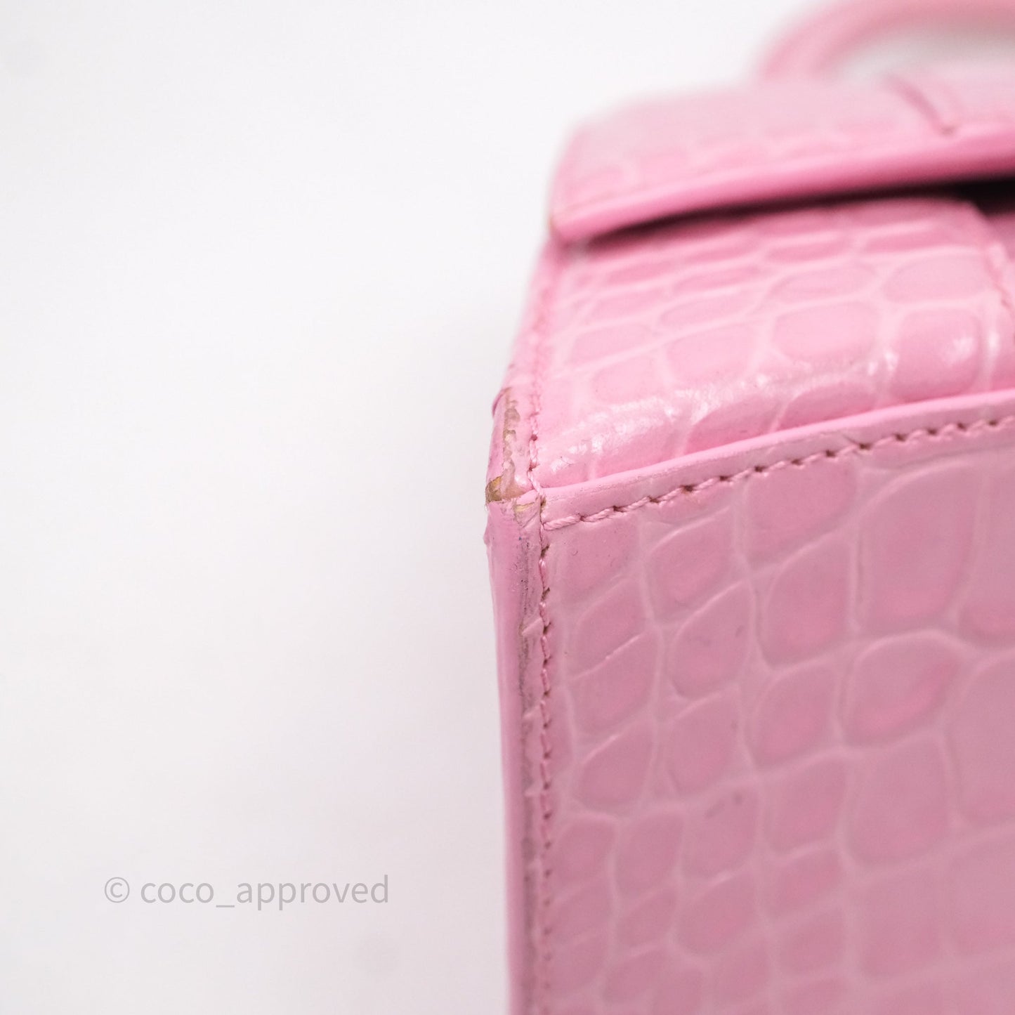 Balenciaga Small Hourglass Embossed Bag Pink