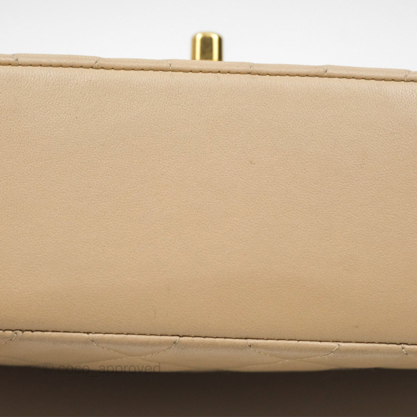 Chanel Vintage Small Quilted Classic Diana Flap Bag Beige Lambskin 24K Gold Hardware
