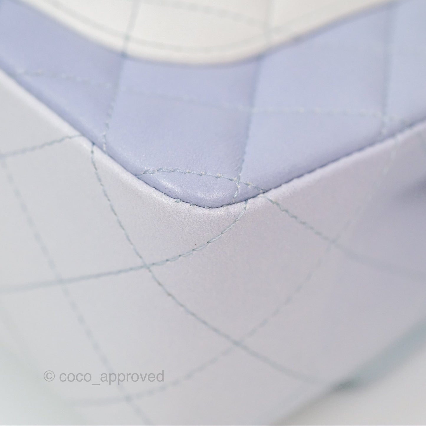 Chanel Quilted Mini Rectangular Flap Ombre Light Blue/Light Purple/White Iridescent Silver Hardware 21K