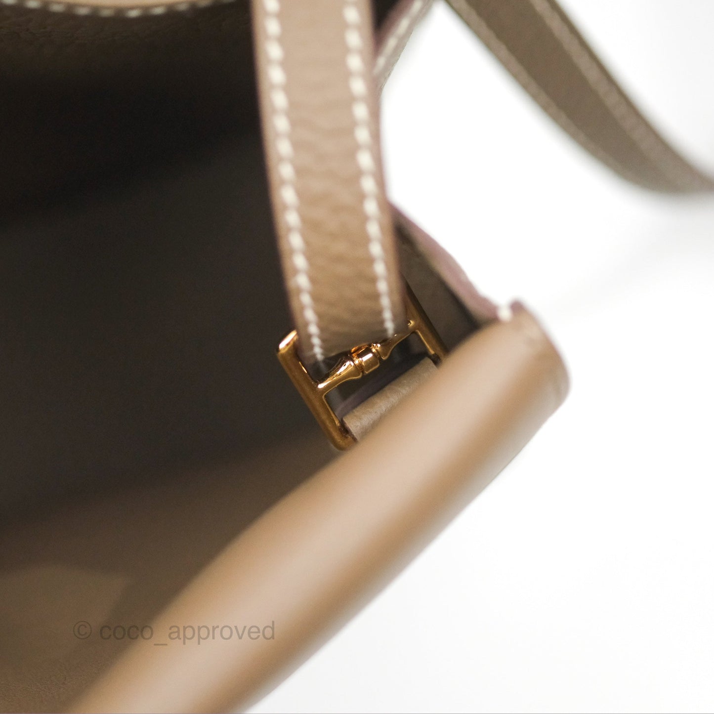 Hermès Halzan 25 Etoupe Clemence Gold Hardware