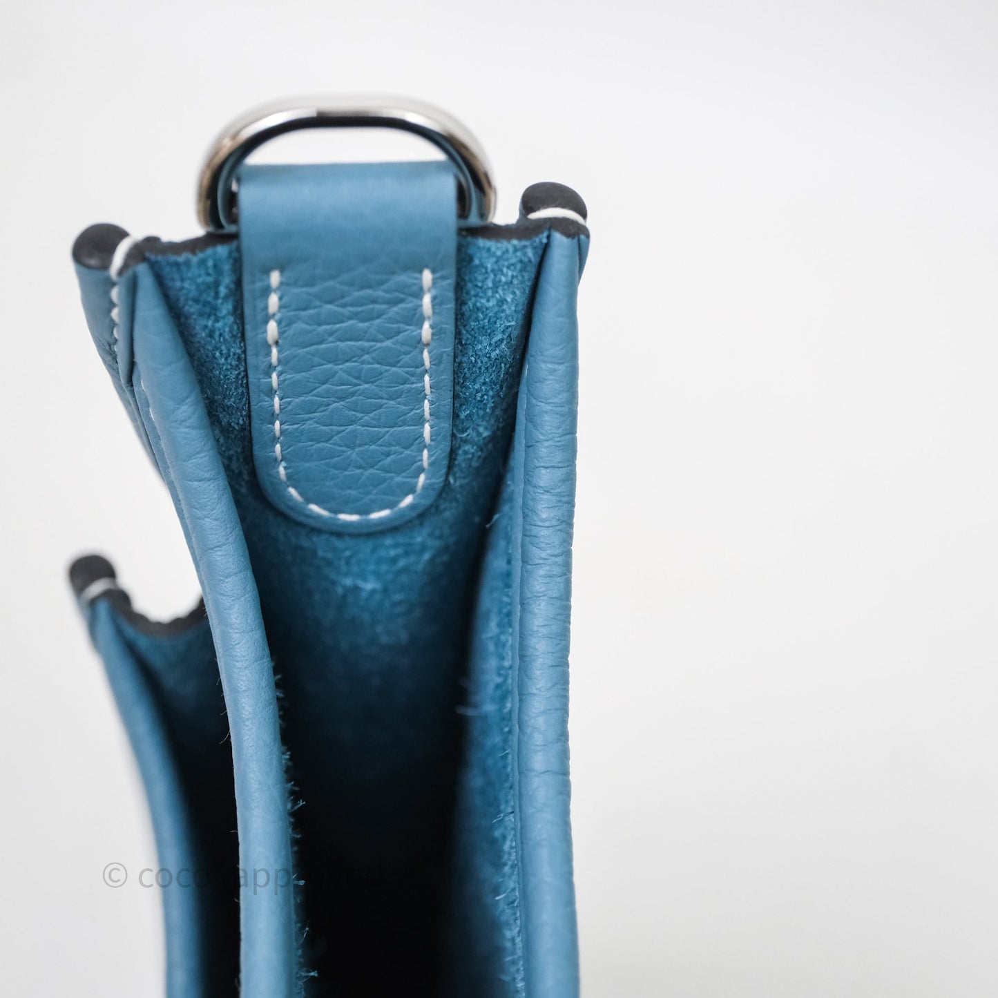 Hermès Evelyne 23 Bleu Jean 75 Clemence Palladium Hardware