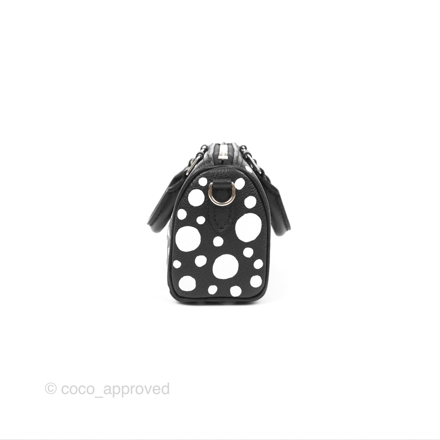 LV x Yayoi Kusama Nano Speedy Infinity Dots Black/White Silver Hardware