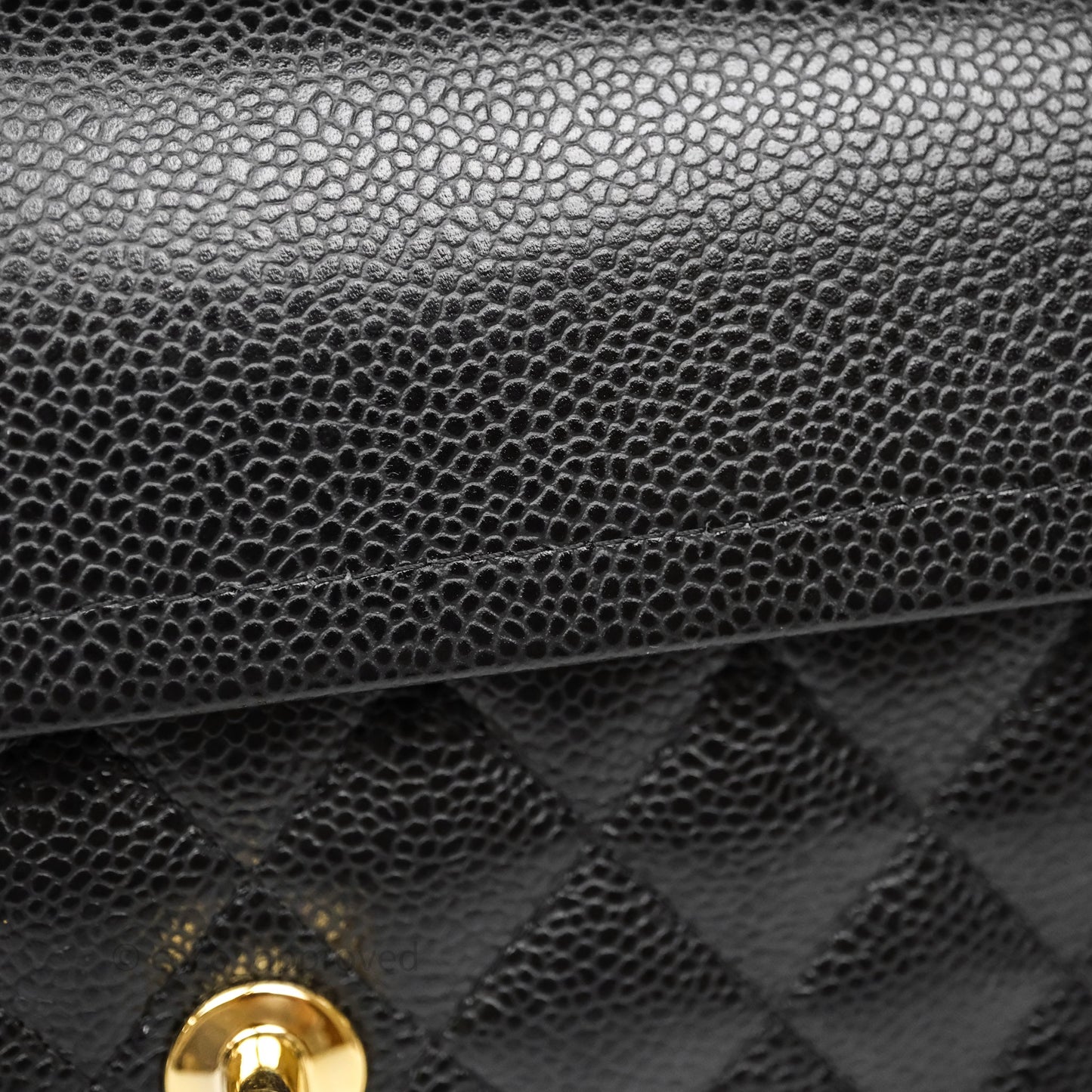 Chanel Classic M/L Medium Flap Quilted Black Caviar Gold Hardware