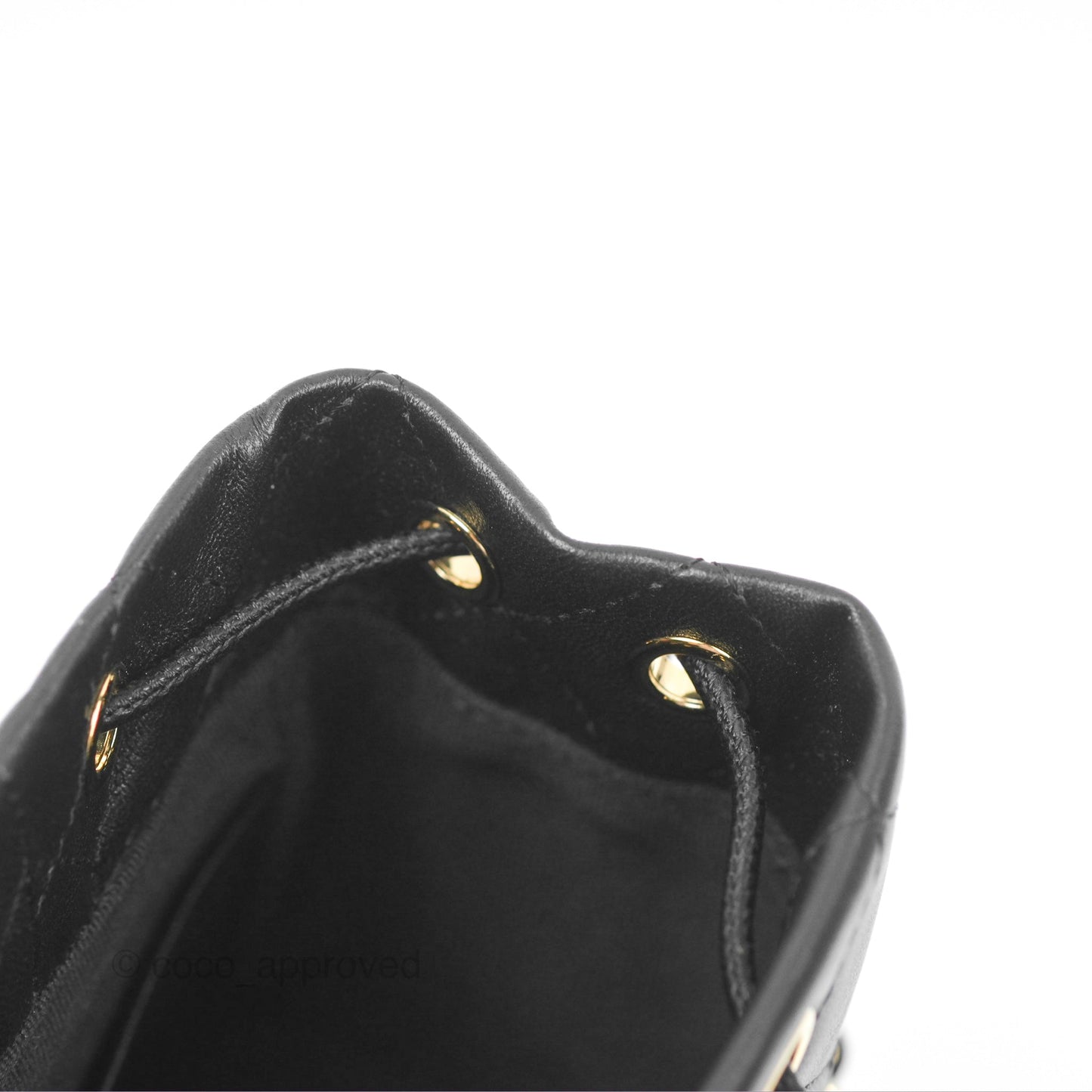 Chanel Small Bucket With Chain Black Lambskin Gold Hardware