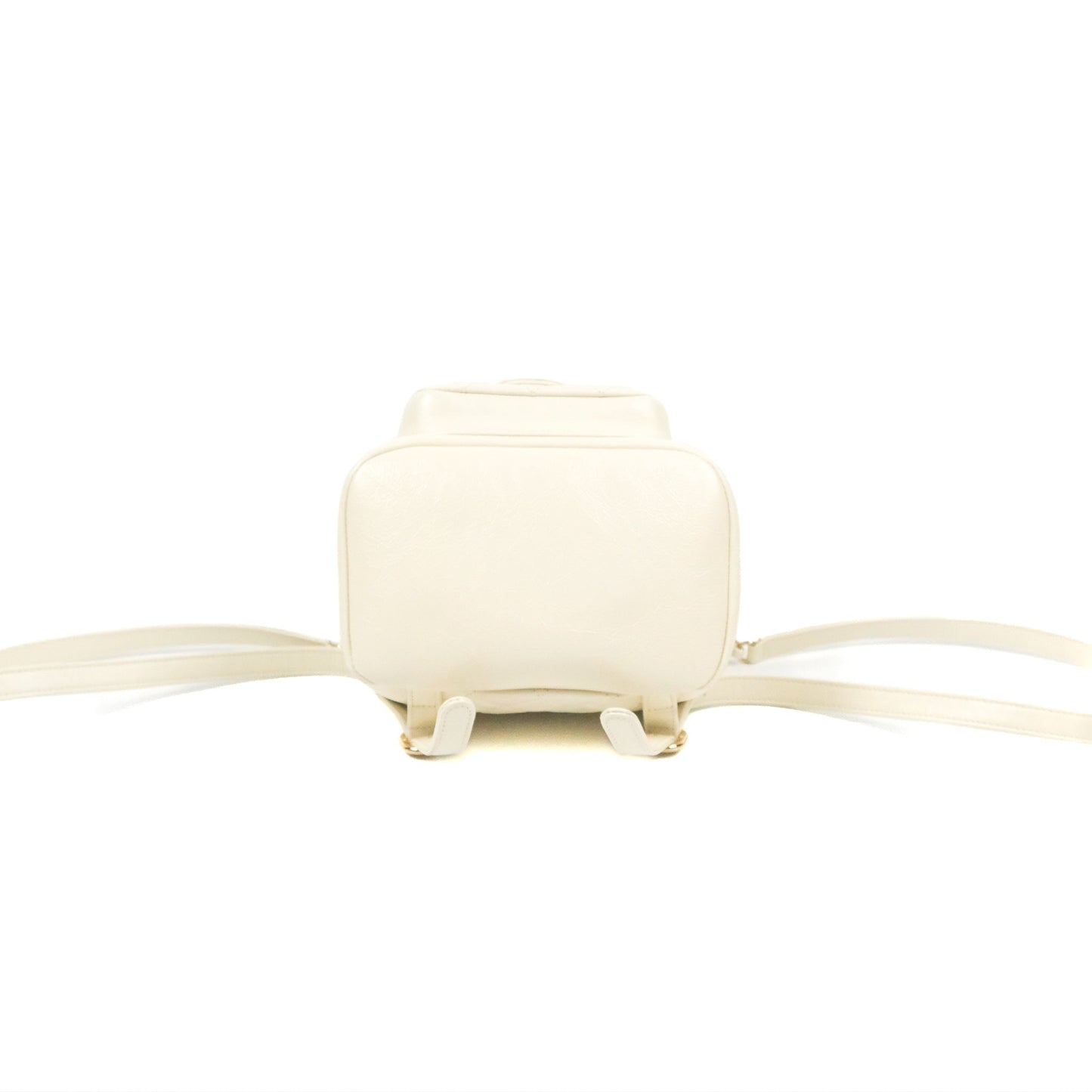 Chanel Quilted Small Duma Drawstring Backpack Ivory White Calfskin Gold Hardware