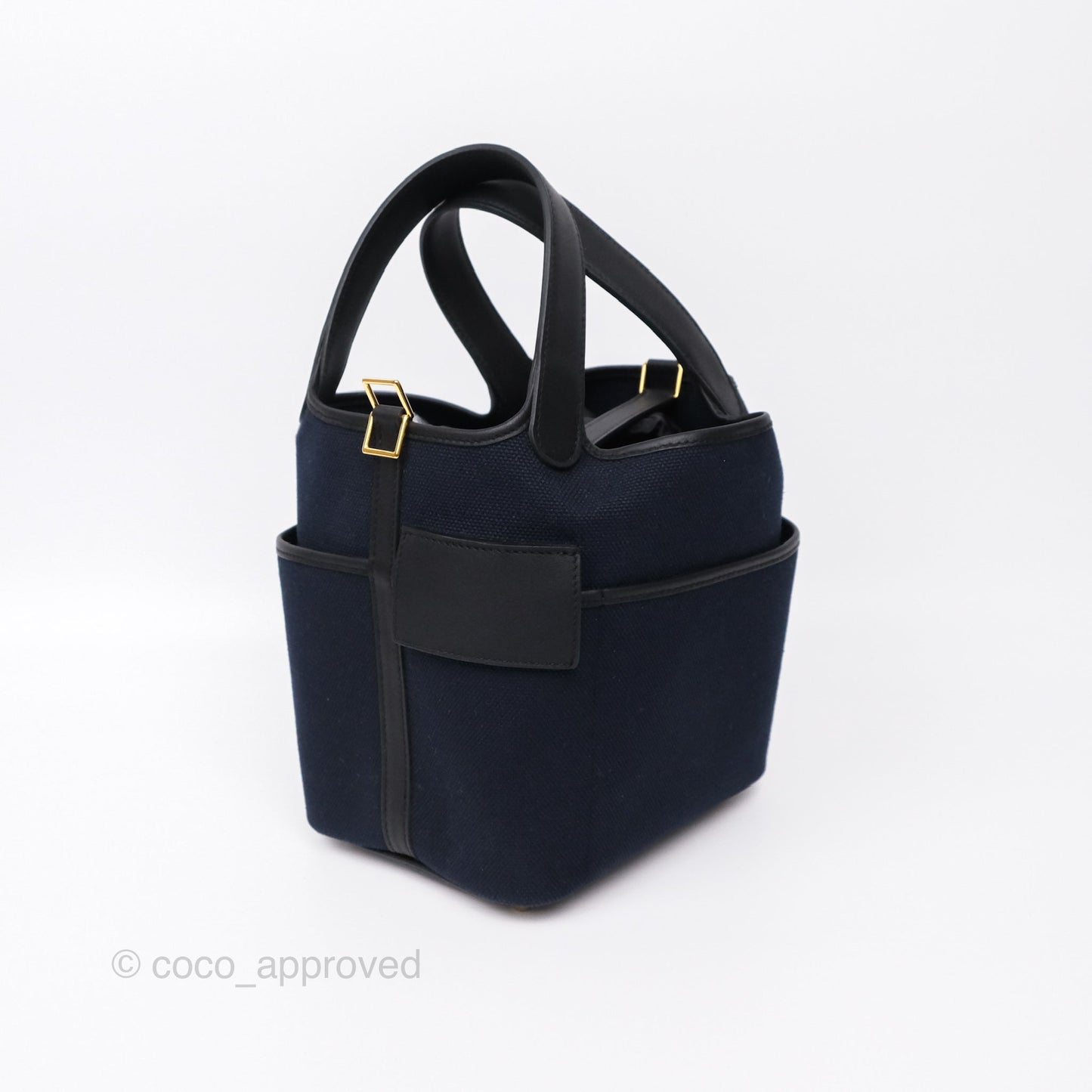 Hermes Picotin Lock 18 Cargo Pockets Bleu Marine 78 Black Gold Hardware