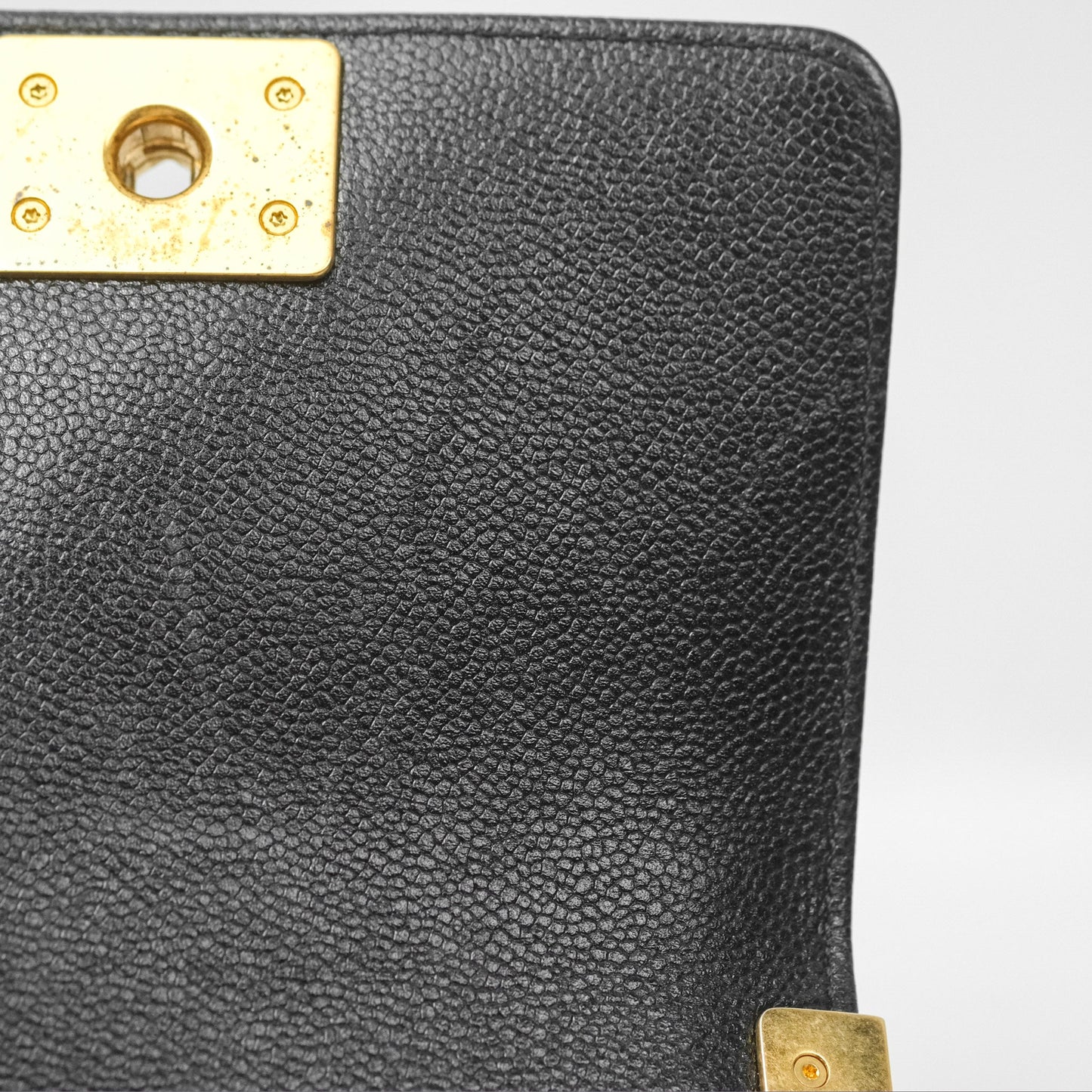 Chanel Mini Boy Black Caviar Aged Gold Hardware