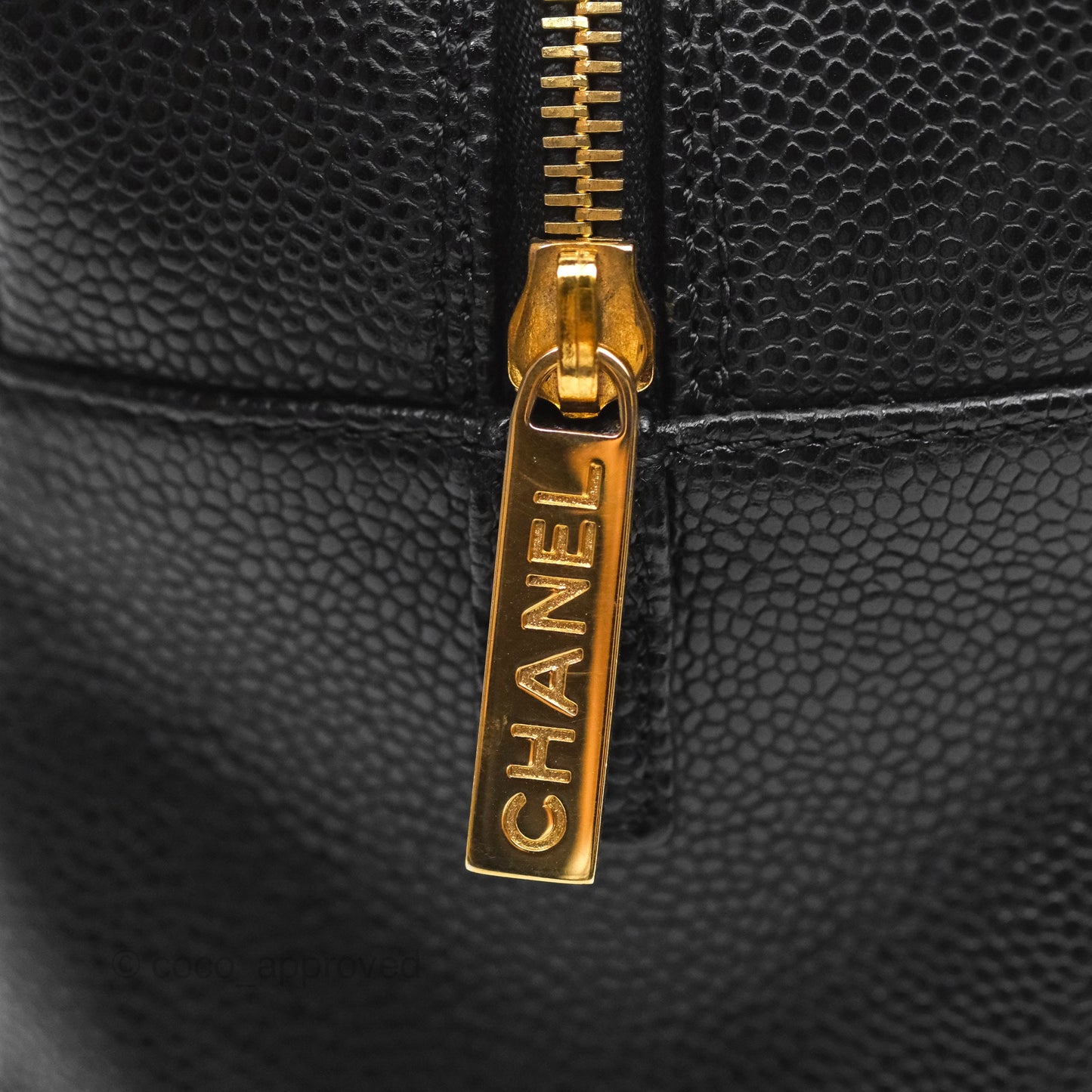 Chanel PTT Petite Timeless Shopping Tote Bag Black Caviar Gold Hardware