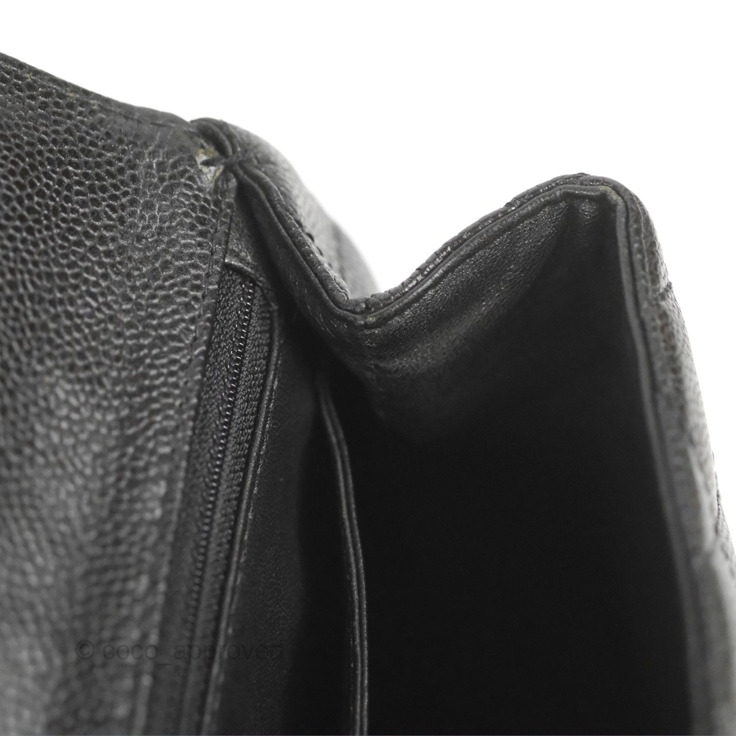 Chanel Vintage Kelly Quilted Flap Black Caviar 24K Gold Hardware