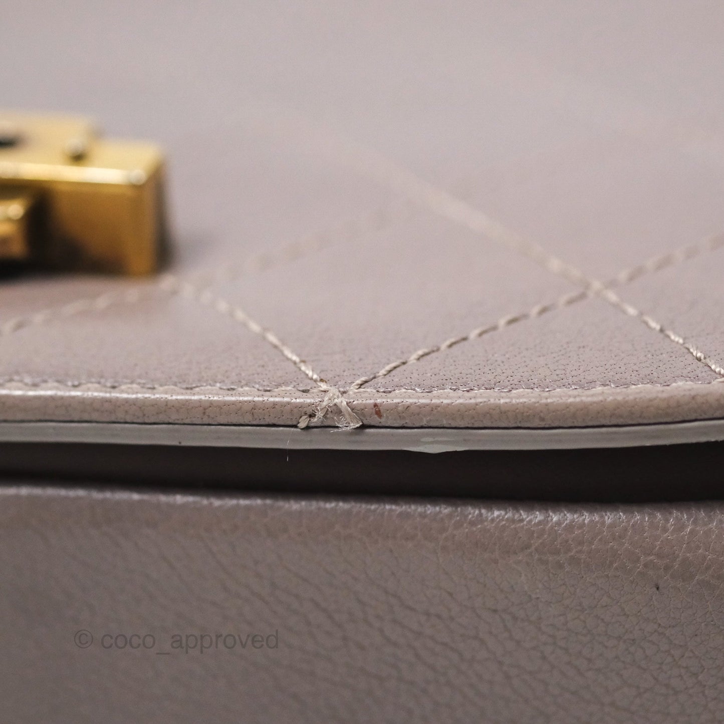 Chanel Coco Curve Flap Burnished Lilac Grey Calfskin Goatskin Antique Gold Hardware