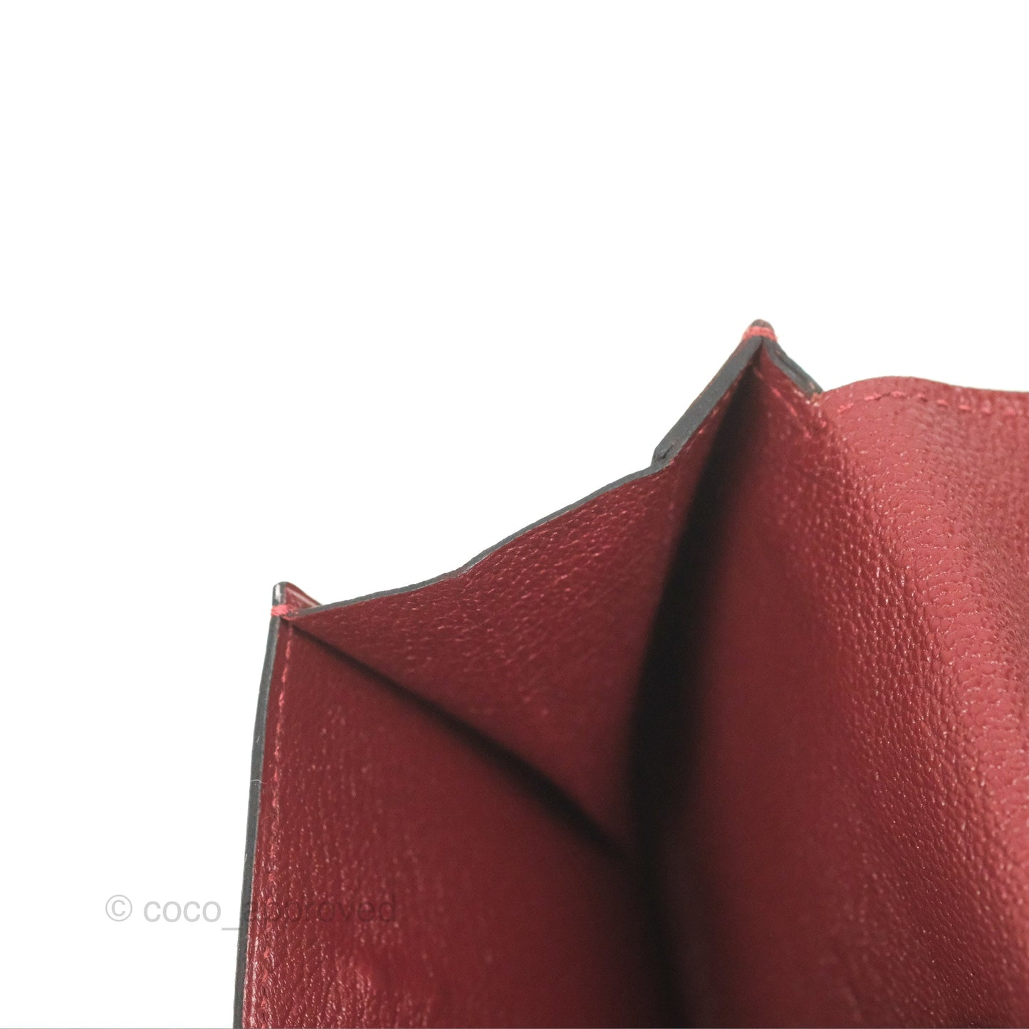 Hermès Kelly Pocket Compact Wallet Chevre Mysore Dark Red Gold Hardware