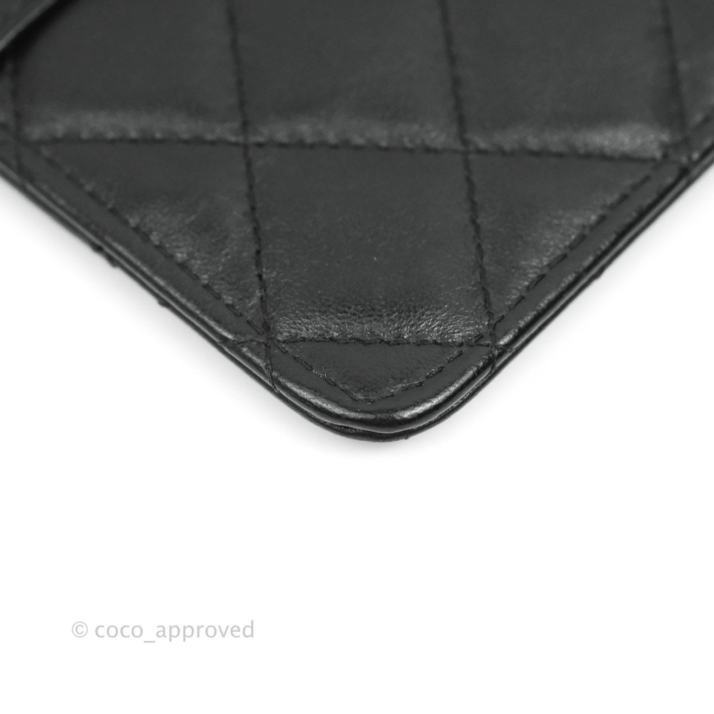 Chanel Classic Flat Black Lambskin Wallet Pouch Gold Hardware