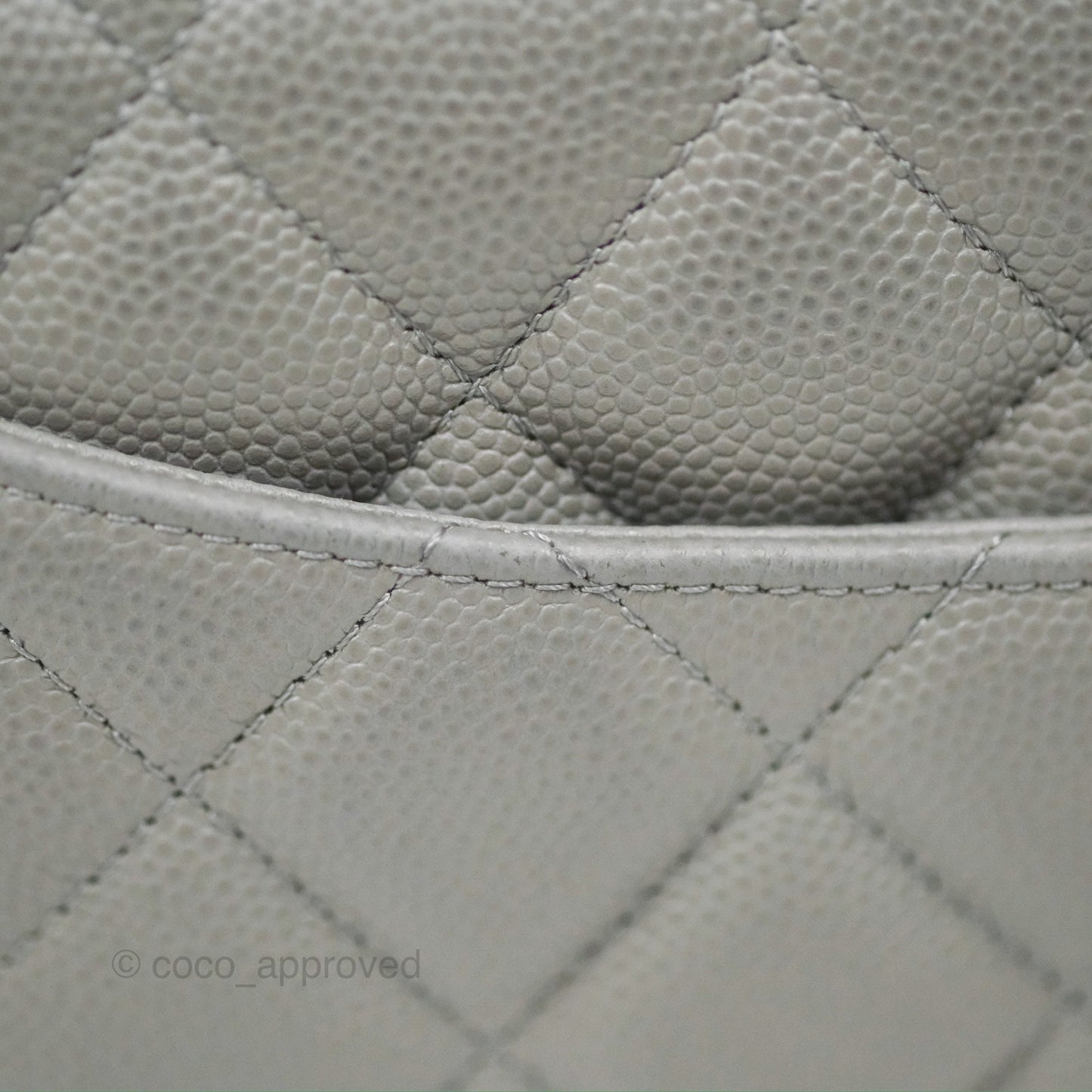 Chanel Classic Wallet on Chain WOC Quilted Grey Caviar Gold Hardware