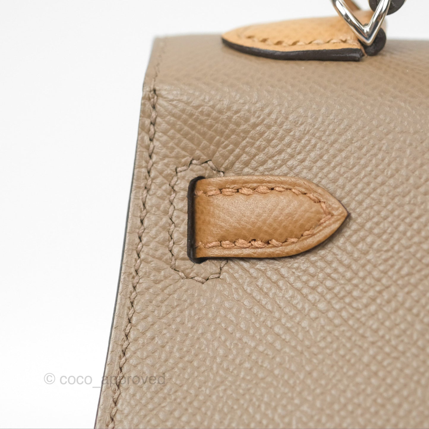 Hermès Mini Kelly II Etoupe 18/Alezan 3G/Biscuit 48 Epsom Palladium Hardware