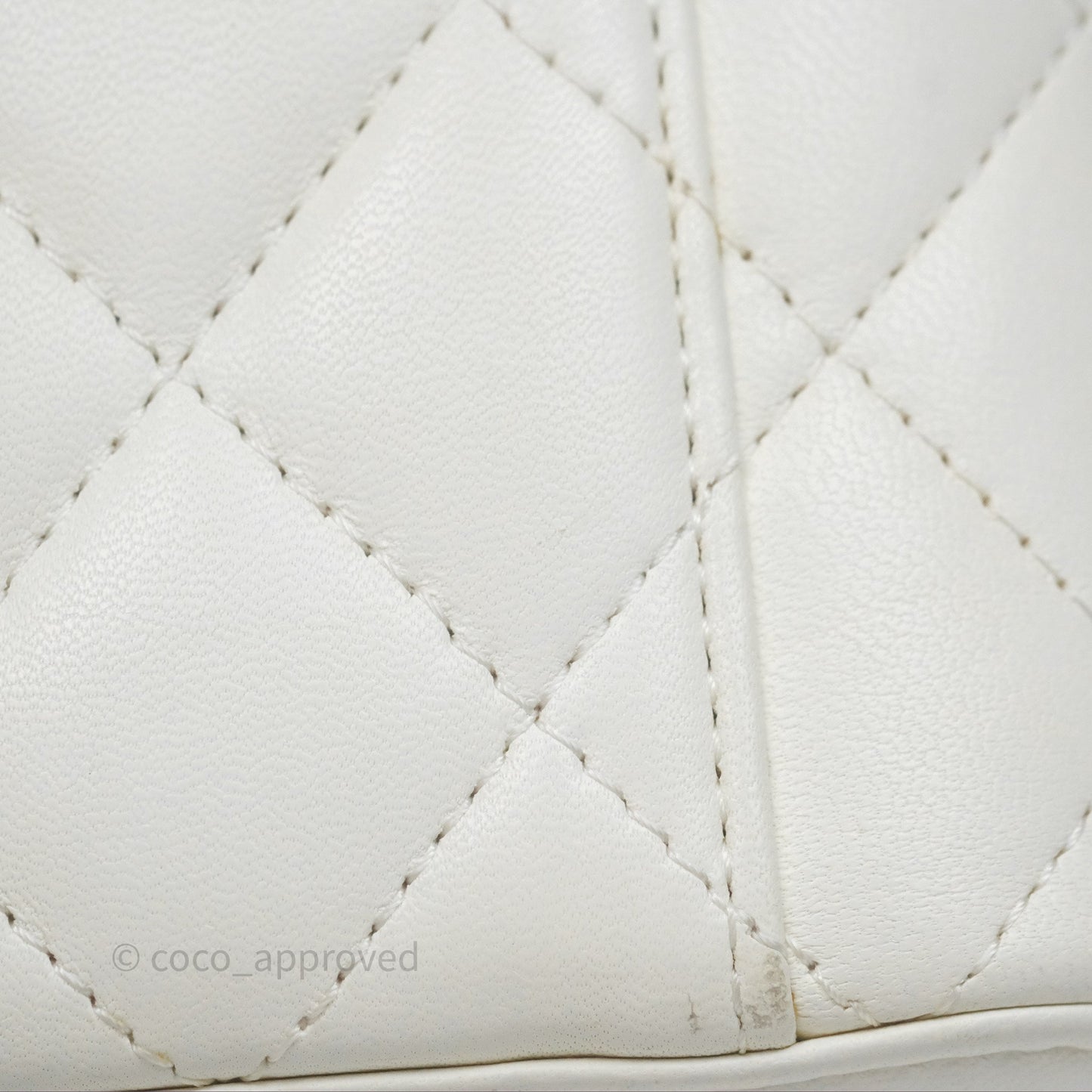Chanel Mini Pearl Crush Vanity With Chain Ivory White Aged Gold Hardware