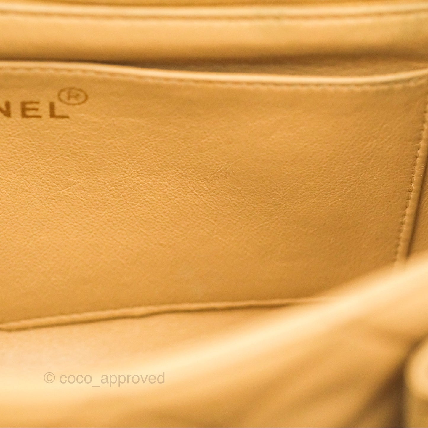 Chanel Vintage Round Flap Bag Quilted Beige Lambskin Gold Hardware