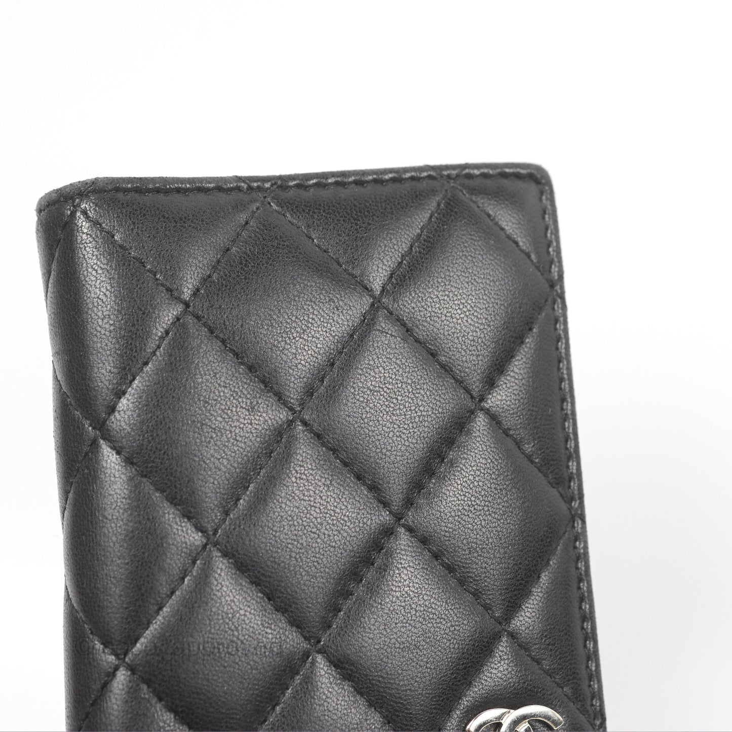 Chanel Classic Quilted Card Holder Black Lambskin Silver Hardware