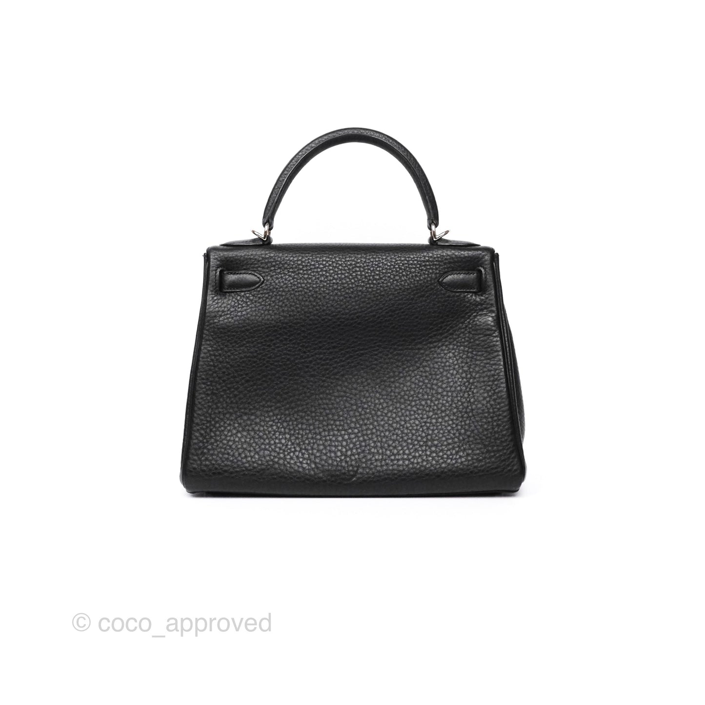 Hermès Kelly 28 Retourne Noir Black 89 Clemence Palladium Hardware