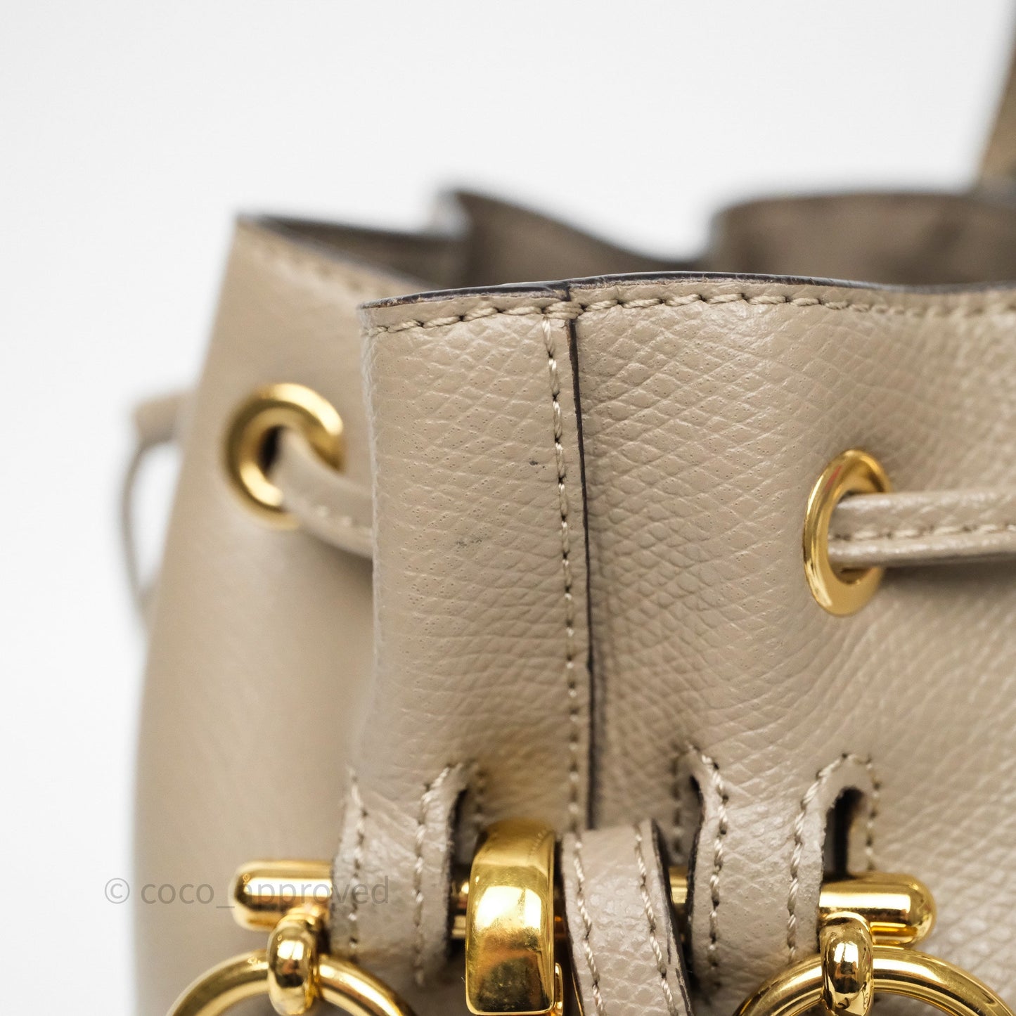 Fendi Mini Mon Tresor Bucket Bag Tortora Grained Calfskin