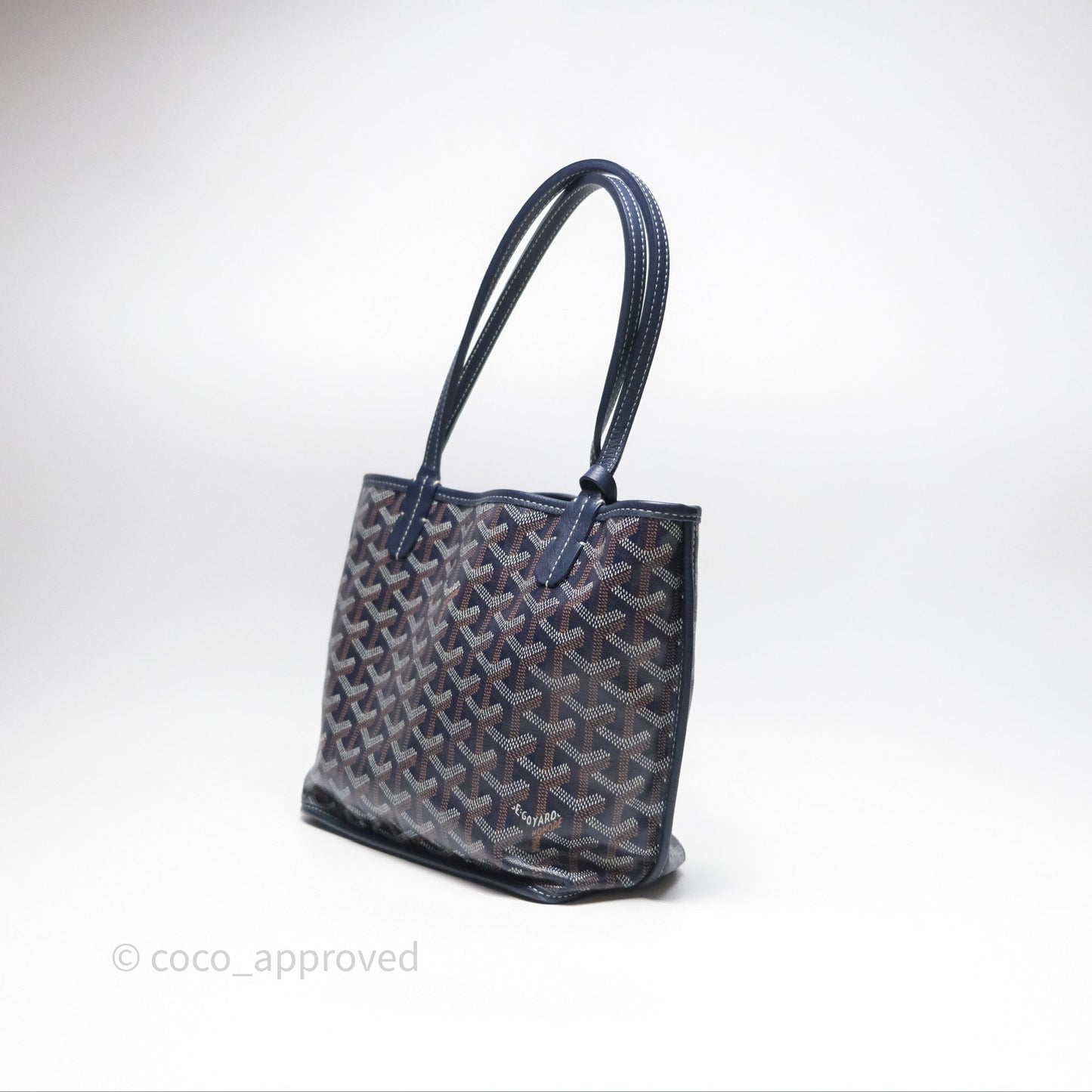 Goyard Anjou Mini Bag Goyardine Canvas Navy
