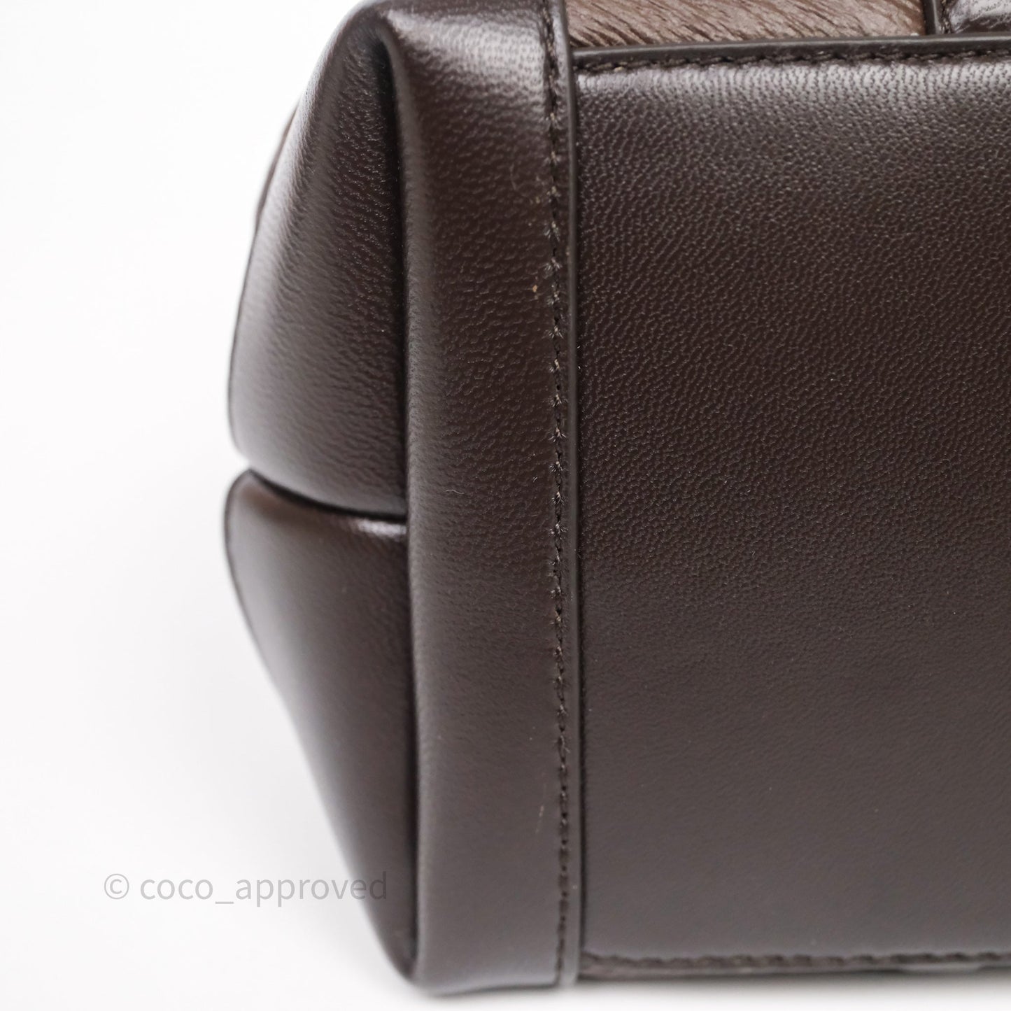 Bottega Veneta Shearling Aviator Small Andiamo Bag Brown