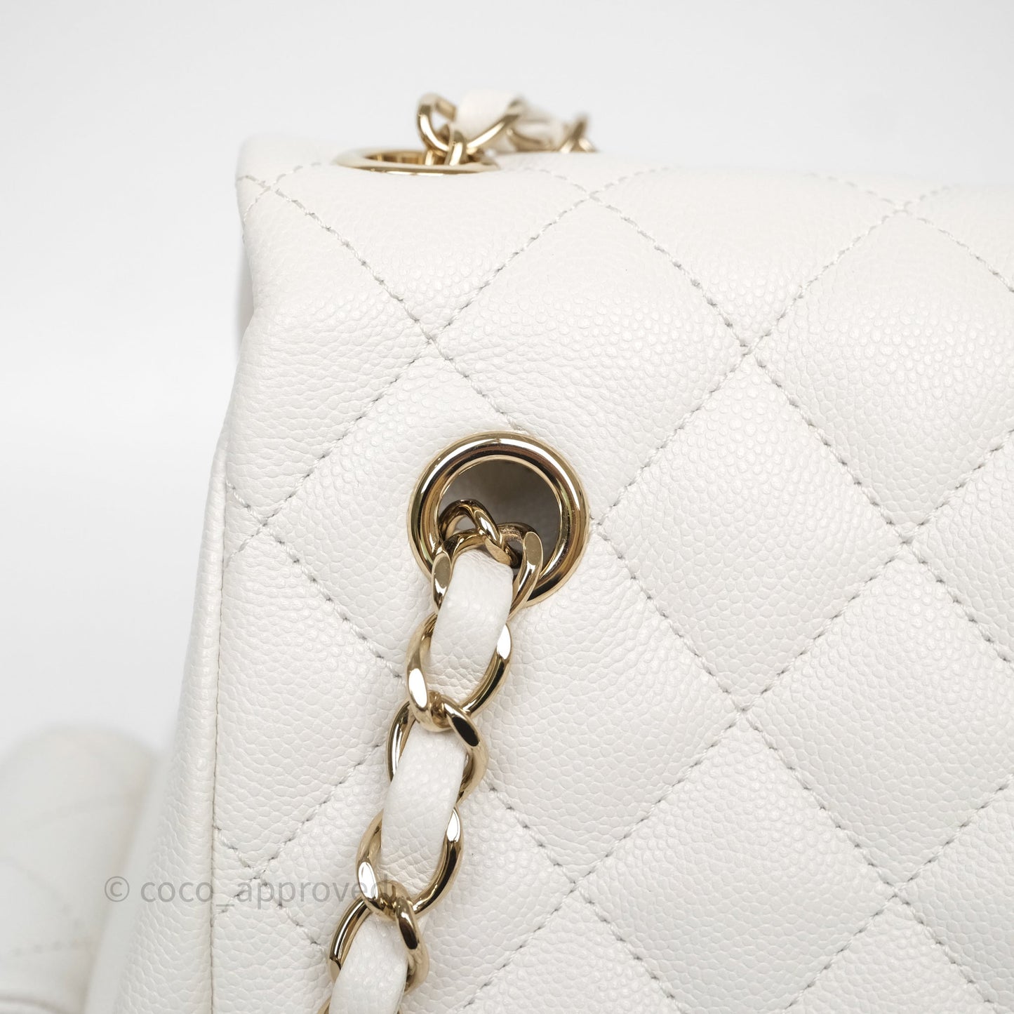 Chanel Duma Backpack White Caviar Gold Hardware 23K